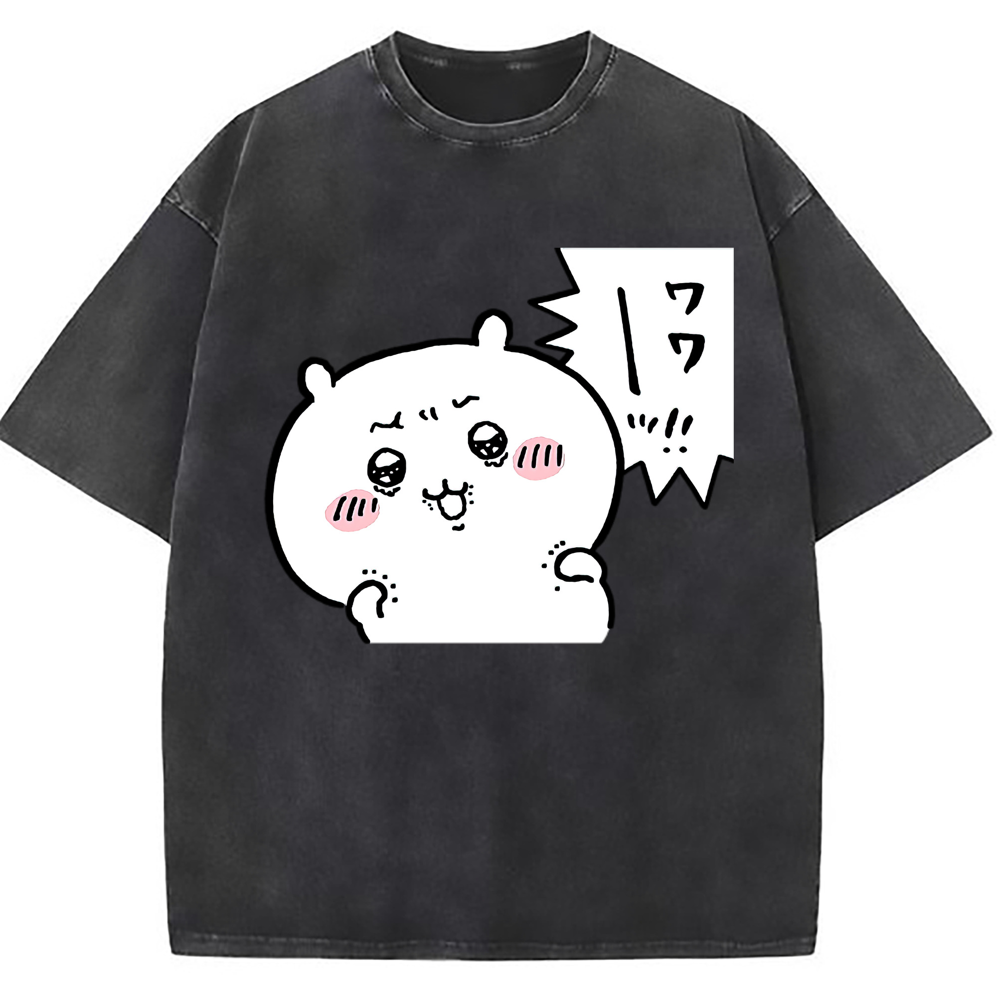 （画像用） ちいかわ ちいかわ Chii-kawa chiikawa 綿100% ヴィンテージ風 半袖Tシャツ（フロントプリント）
