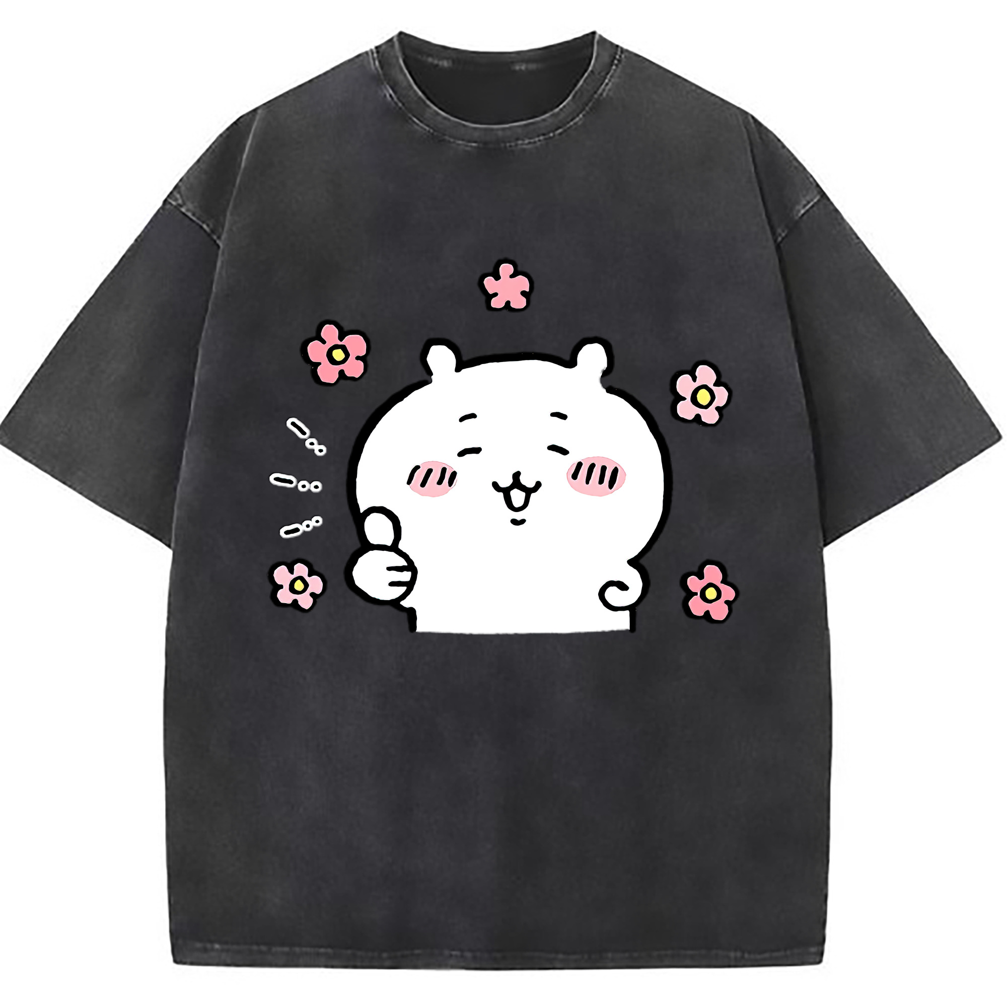 （画像用） ちいかわ ちいかわ Chii-kawa chiikawa 綿100% ヴィンテージ風 半袖Tシャツ（フロントプリント）