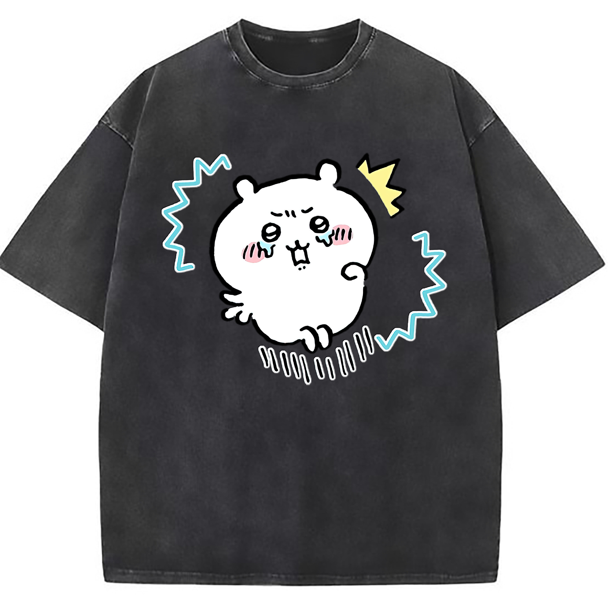 （画像用） ちいかわ ちいかわ Chii-kawa chiikawa 綿100% ヴィンテージ風 半袖Tシャツ（フロントプリント）