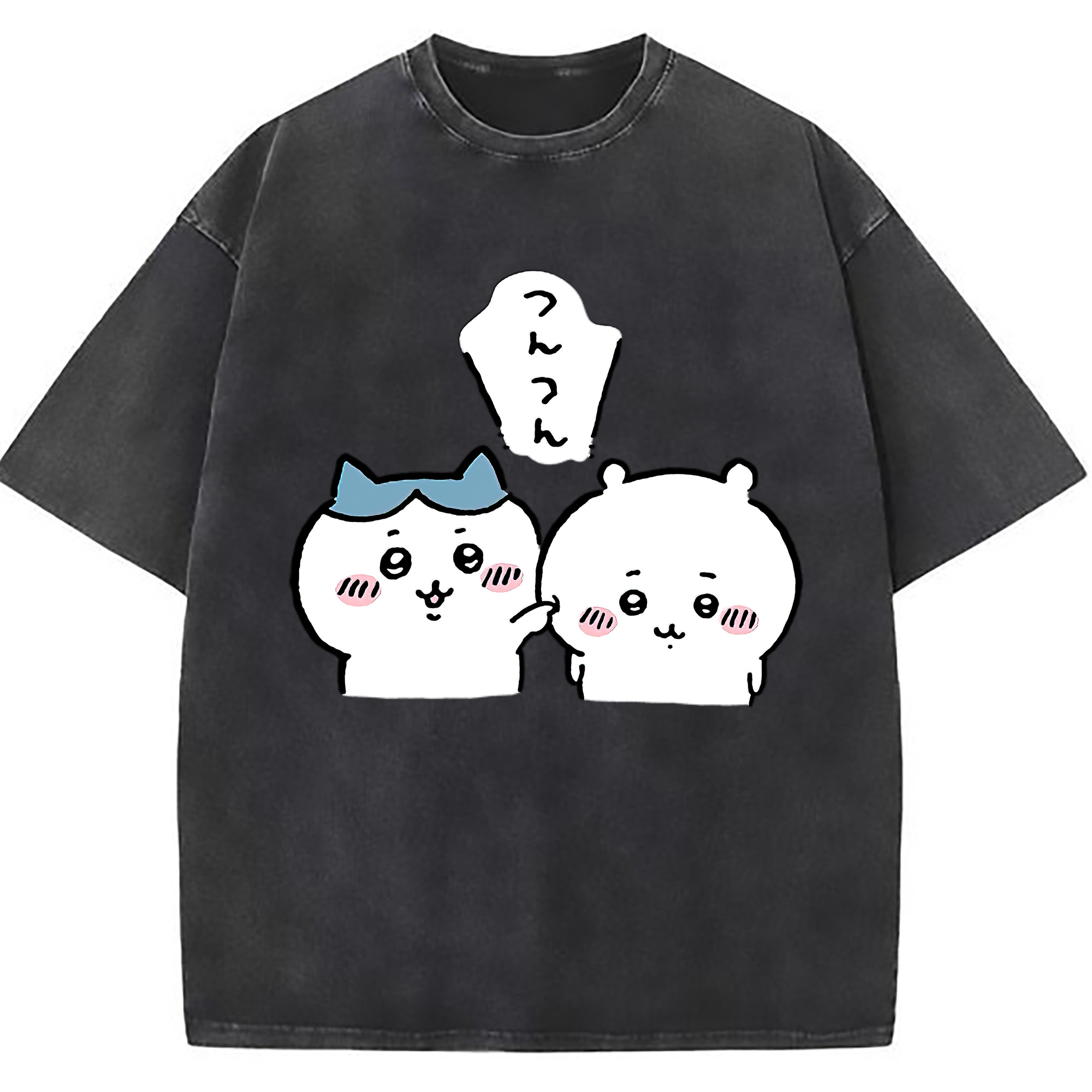（画像用） ちいかわ ちいかわ Chii-kawa chiikawa 綿100% ヴィンテージ風 半袖Tシャツ（フロントプリント）