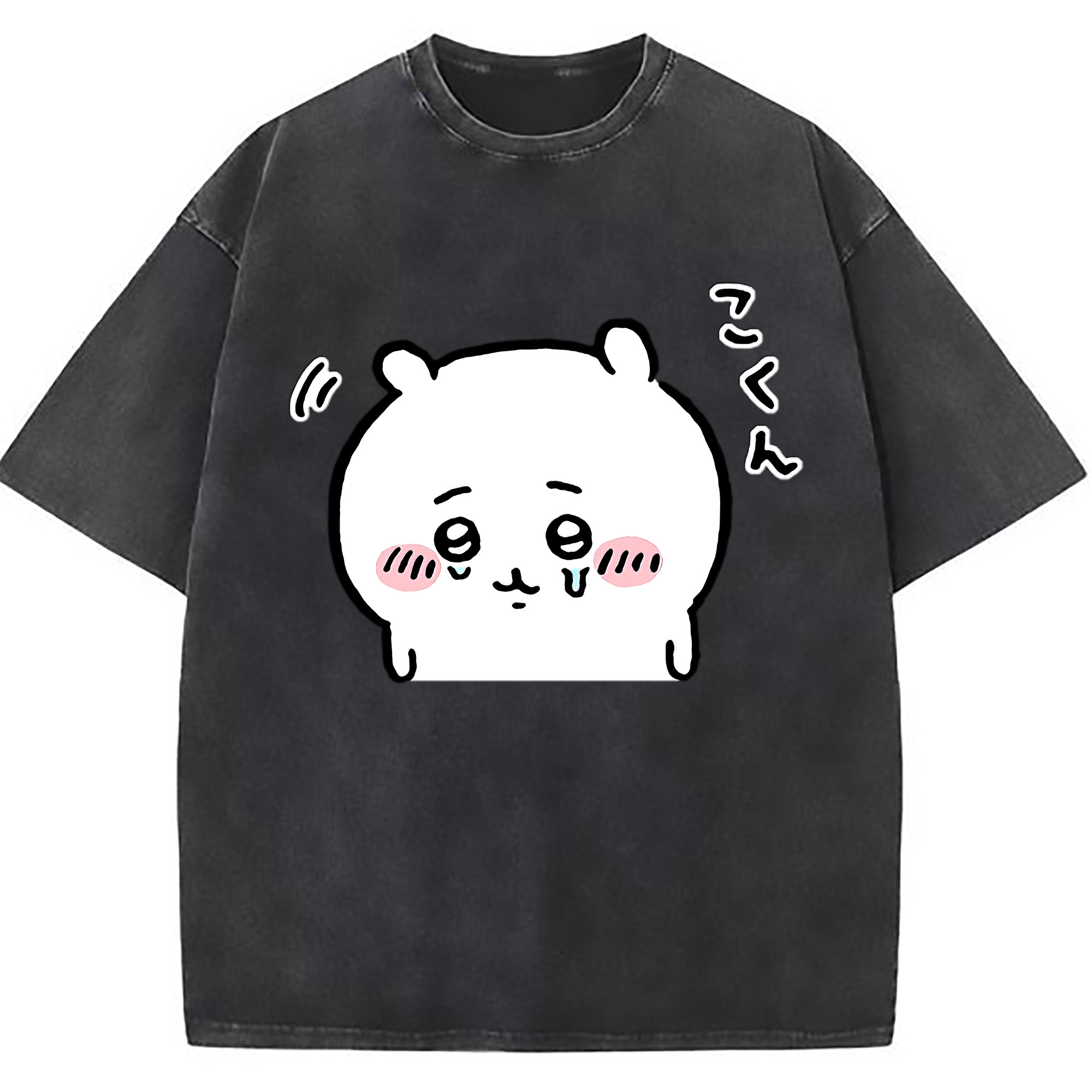 （画像用） ちいかわ ちいかわ Chii-kawa chiikawa 綿100% ヴィンテージ風 半袖Tシャツ（フロントプリント）