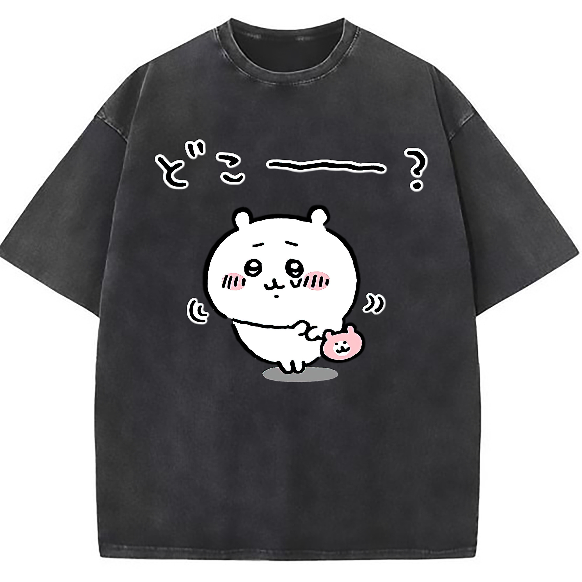 （画像用） ちいかわ ちいかわ Chii-kawa chiikawa 綿100% ヴィンテージ風 半袖Tシャツ（フロントプリント）