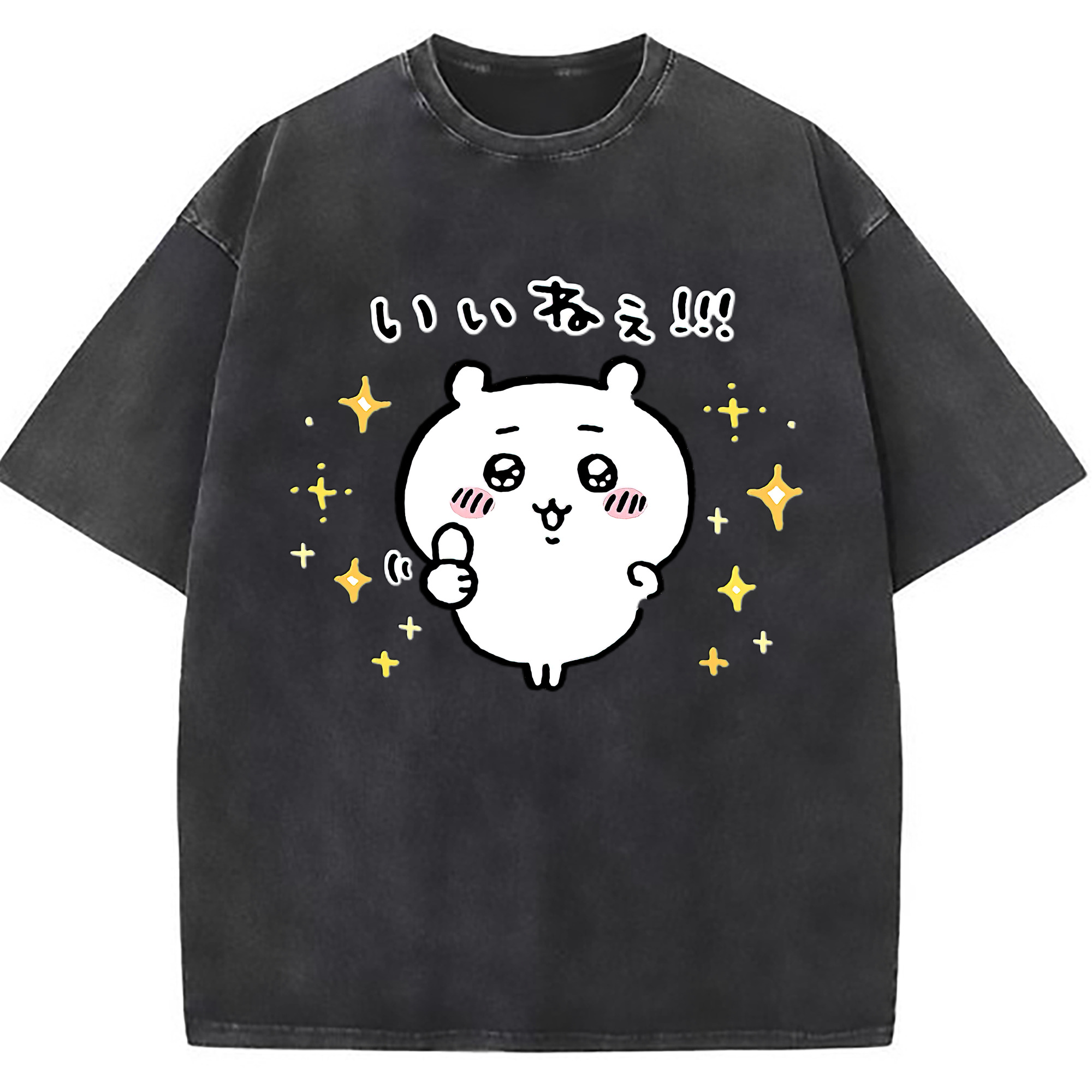 （画像用） ちいかわ ちいかわ Chii-kawa chiikawa 綿100% ヴィンテージ風 半袖Tシャツ（フロントプリント）