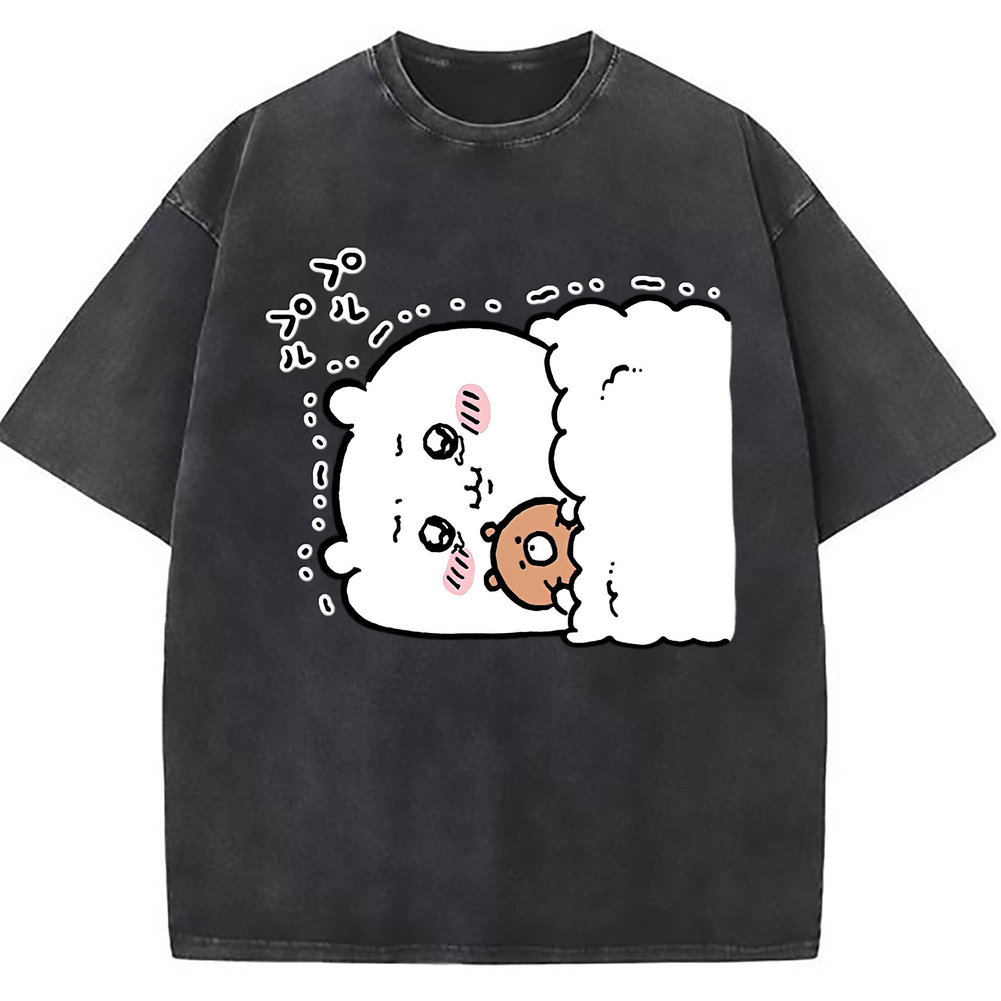 （画像用） ちいかわ ちいかわ Chii-kawa chiikawa 綿100% ヴィンテージ風 半袖Tシャツ（フロントプリント）