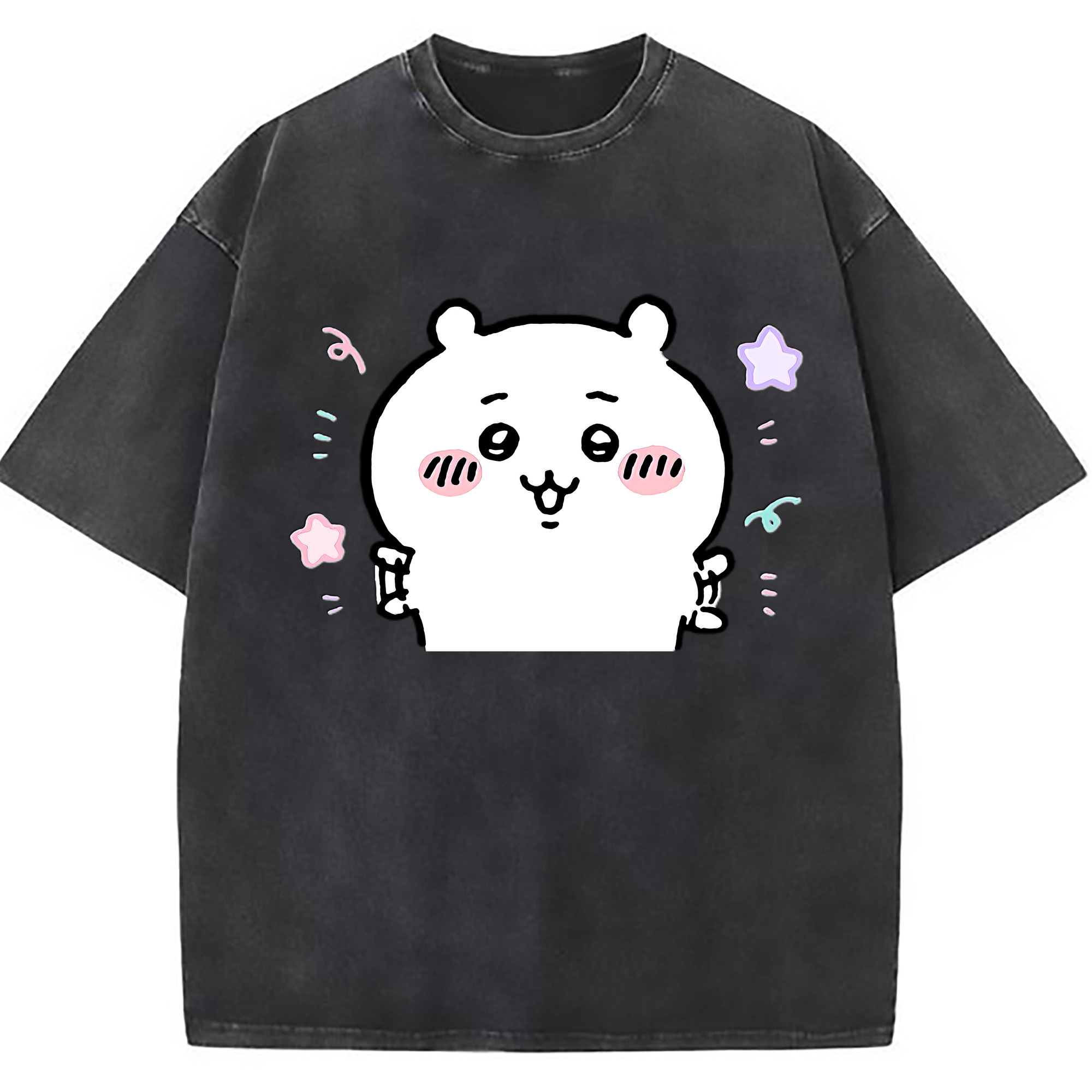 （画像用） ちいかわ ちいかわ Chii-kawa chiikawa 綿100% ヴィンテージ風 半袖Tシャツ（フロントプリント）