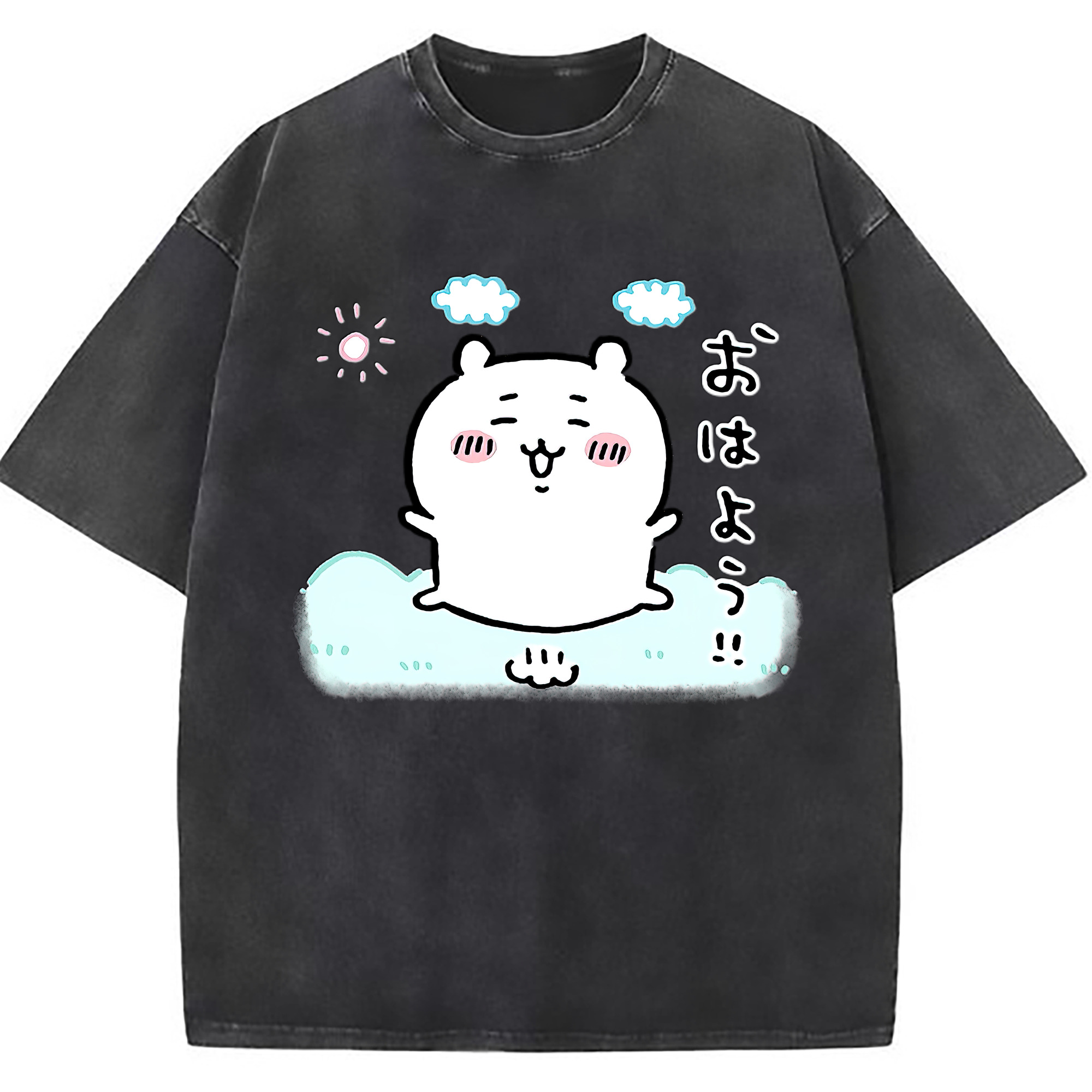 （画像用） ちいかわ ちいかわ Chii-kawa chiikawa 綿100% ヴィンテージ風 半袖Tシャツ（フロントプリント）