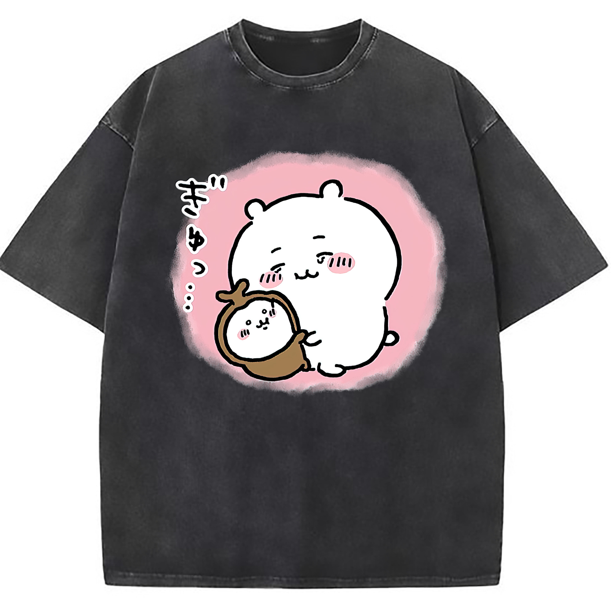 （画像用） ちいかわ ちいかわ Chii-kawa chiikawa 綿100% ヴィンテージ風 半袖Tシャツ（フロントプリント）