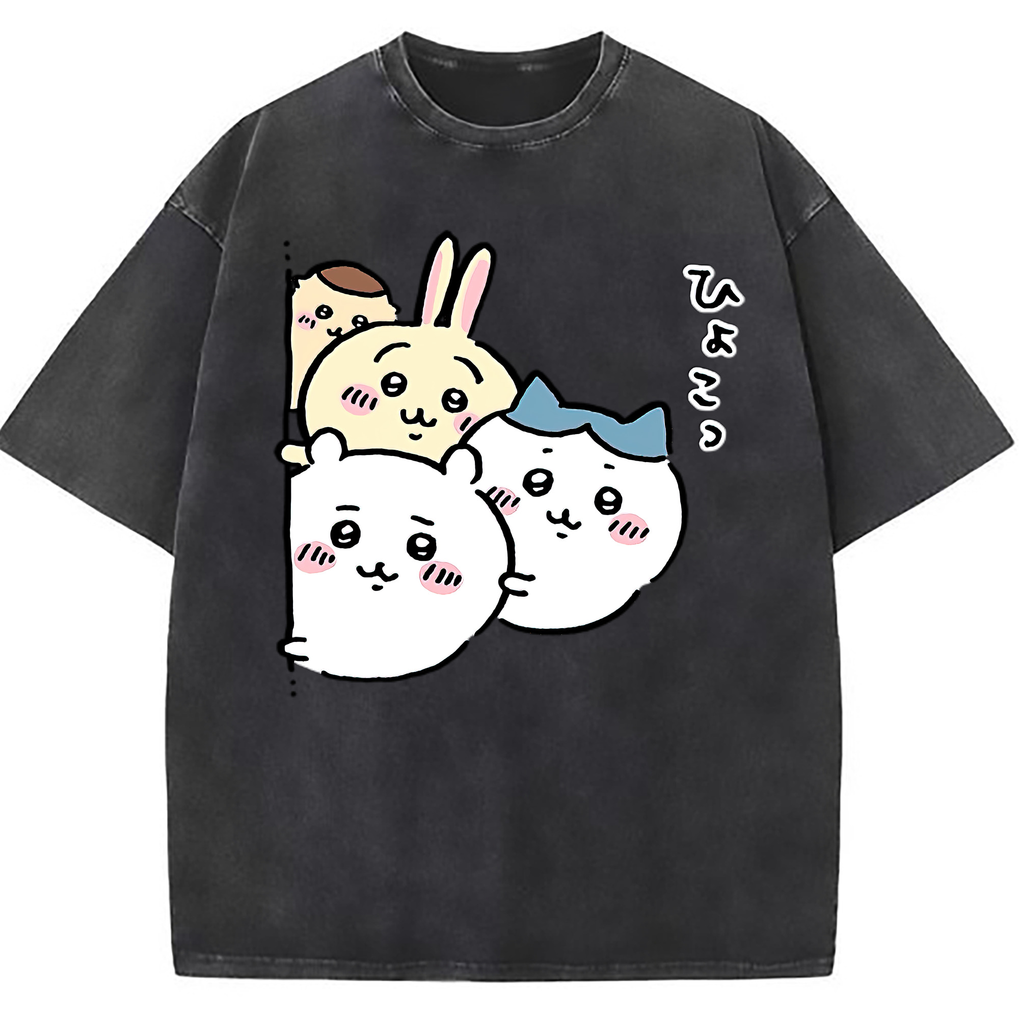 （画像用） ちいかわ ちいかわ Chii-kawa chiikawa 綿100% ヴィンテージ風 半袖Tシャツ（フロントプリント）