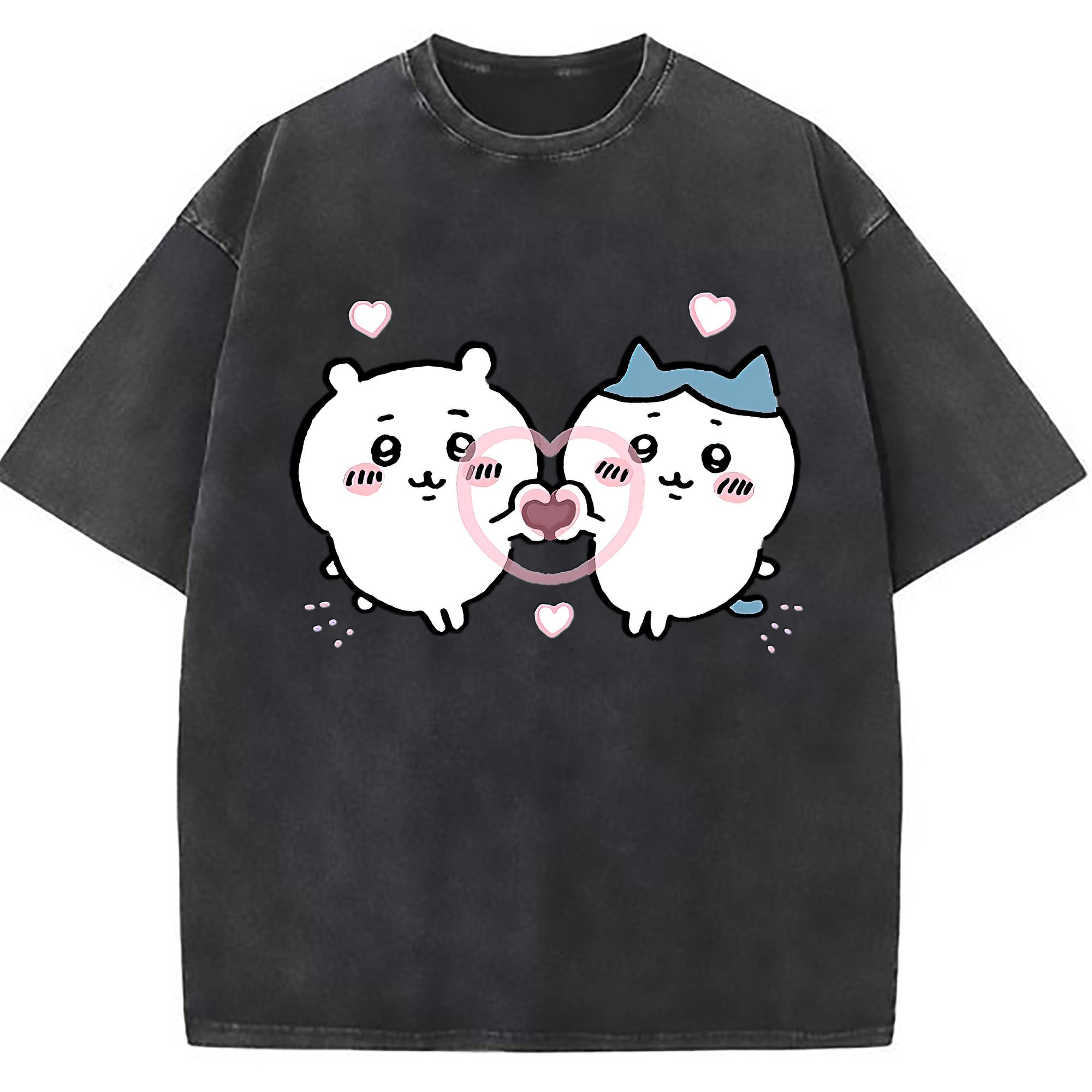 （画像用） ちいかわ ちいかわ Chii-kawa chiikawa 綿100% ヴィンテージ風 半袖Tシャツ（フロントプリント）