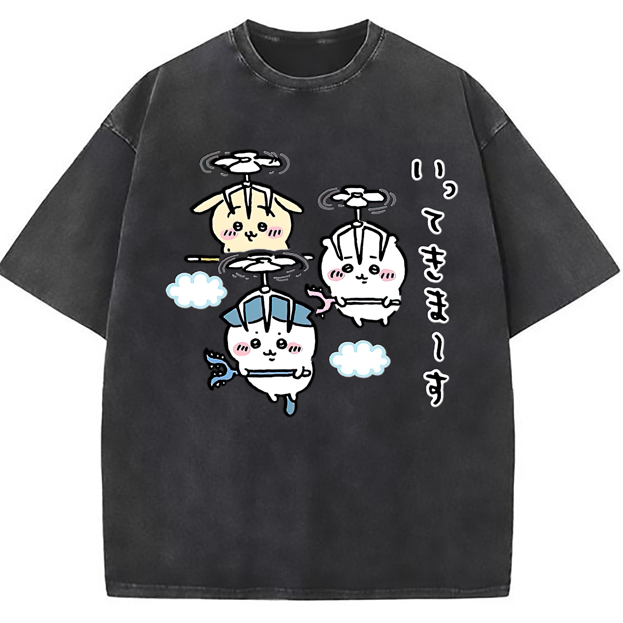 （画像用） ちいかわ ちいかわ Chii-kawa chiikawa 綿100% ヴィンテージ風 半袖Tシャツ（フロントプリント）