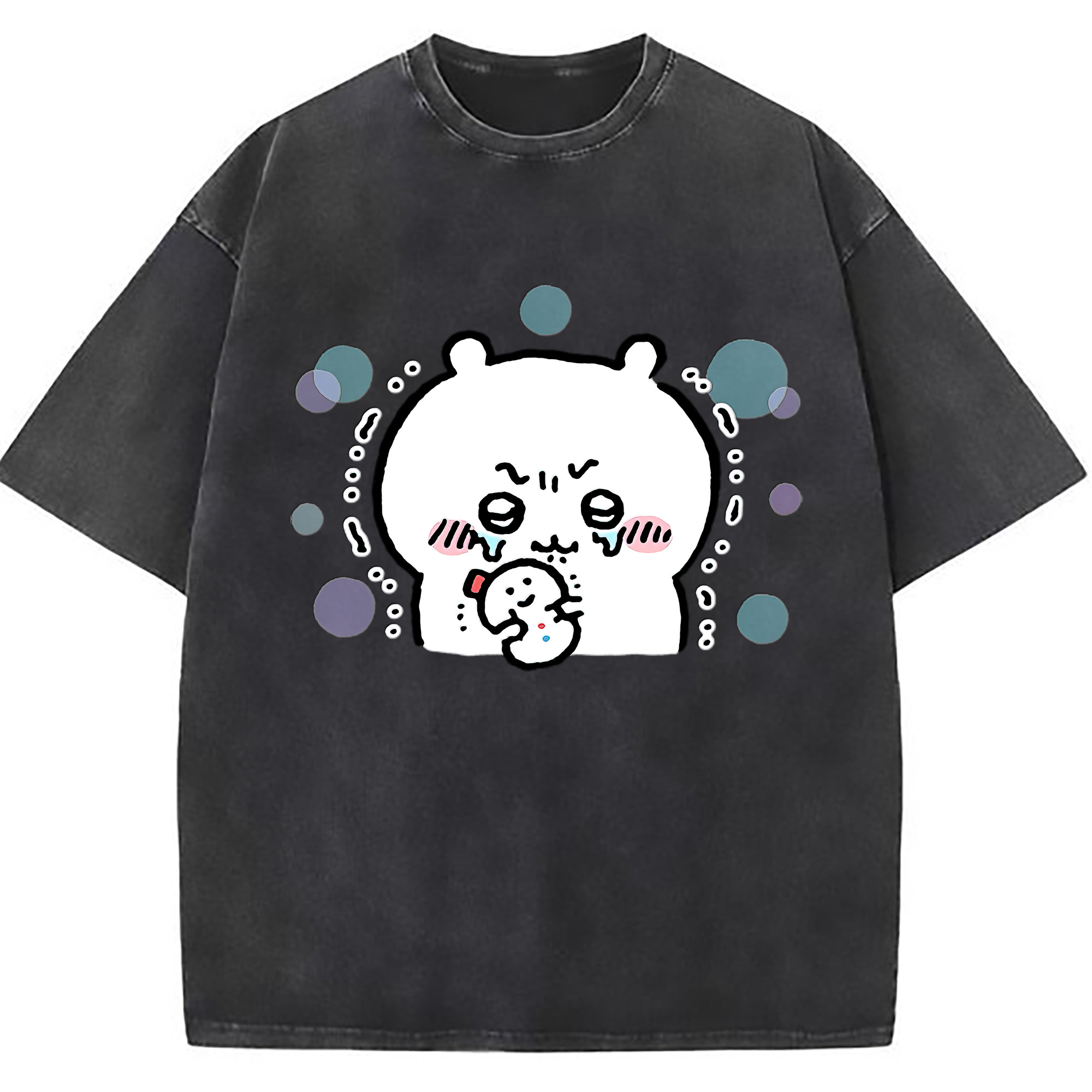 （画像用） ちいかわ ちいかわ Chii-kawa chiikawa 綿100% ヴィンテージ風 半袖Tシャツ（フロントプリント）