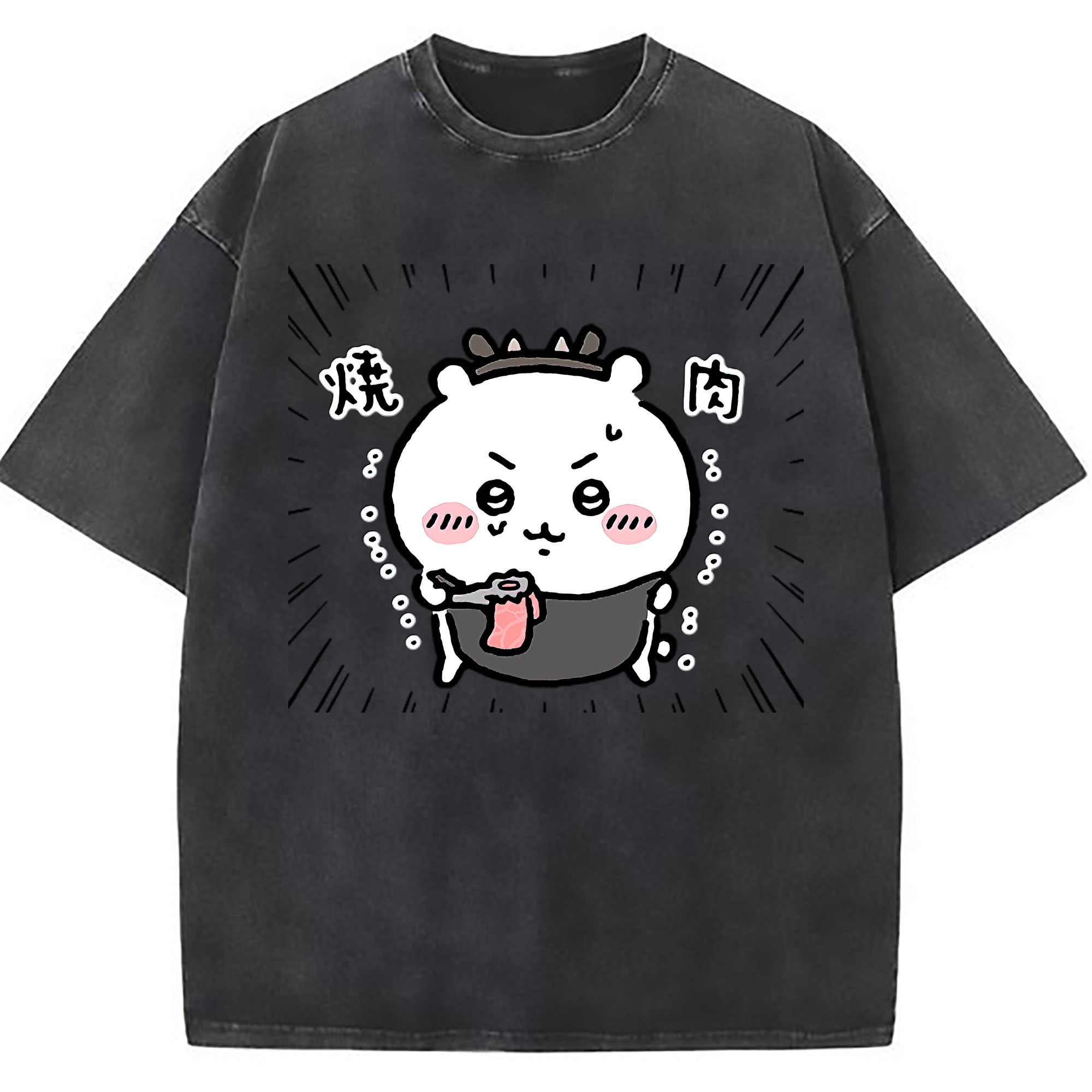 （画像用） ちいかわ ちいかわ Chii-kawa chiikawa 綿100% ヴィンテージ風 半袖Tシャツ（フロントプリント）