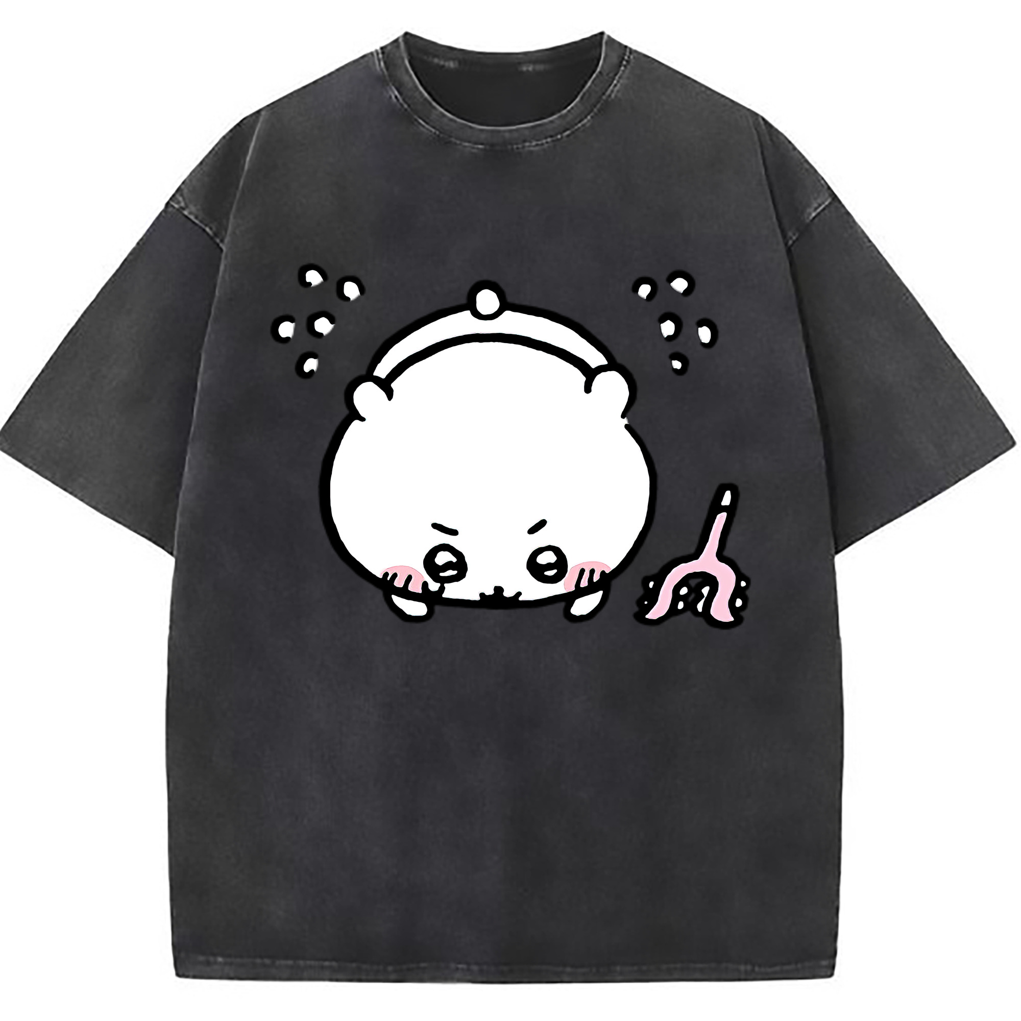 （画像用） ちいかわ ちいかわ Chii-kawa chiikawa 綿100% ヴィンテージ風 半袖Tシャツ（フロントプリント）