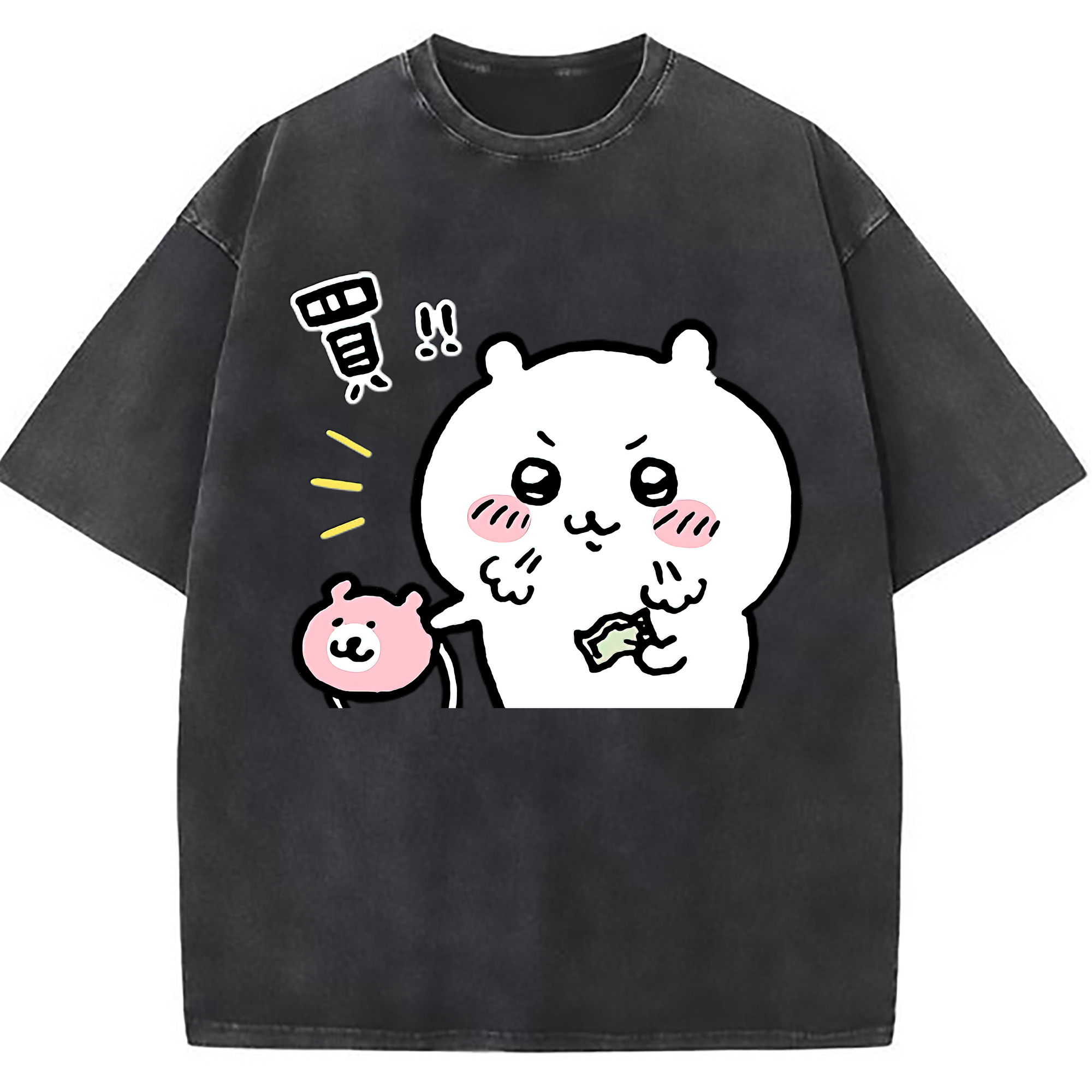 （画像用） ちいかわ ちいかわ Chii-kawa chiikawa 綿100% ヴィンテージ風 半袖Tシャツ（フロントプリント）