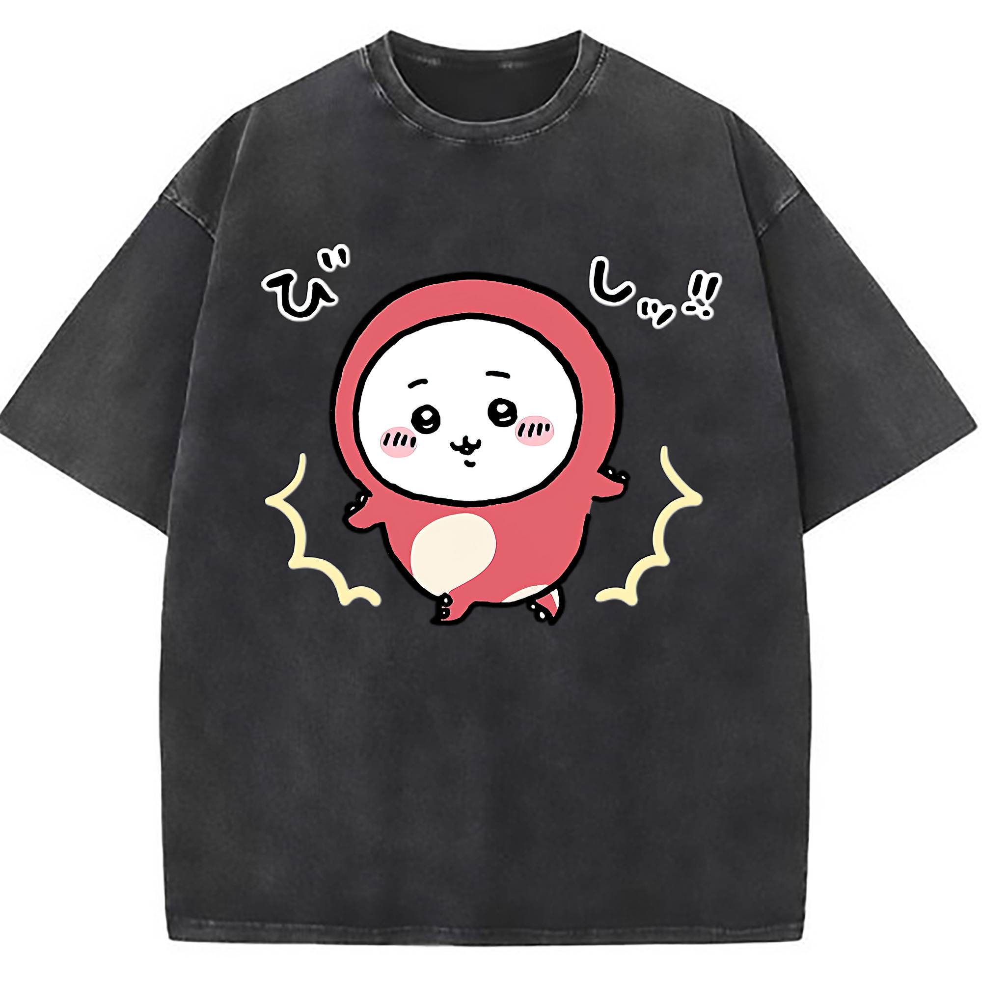 （画像用） ちいかわ ちいかわ Chii-kawa chiikawa 綿100% ヴィンテージ風 半袖Tシャツ（フロントプリント）