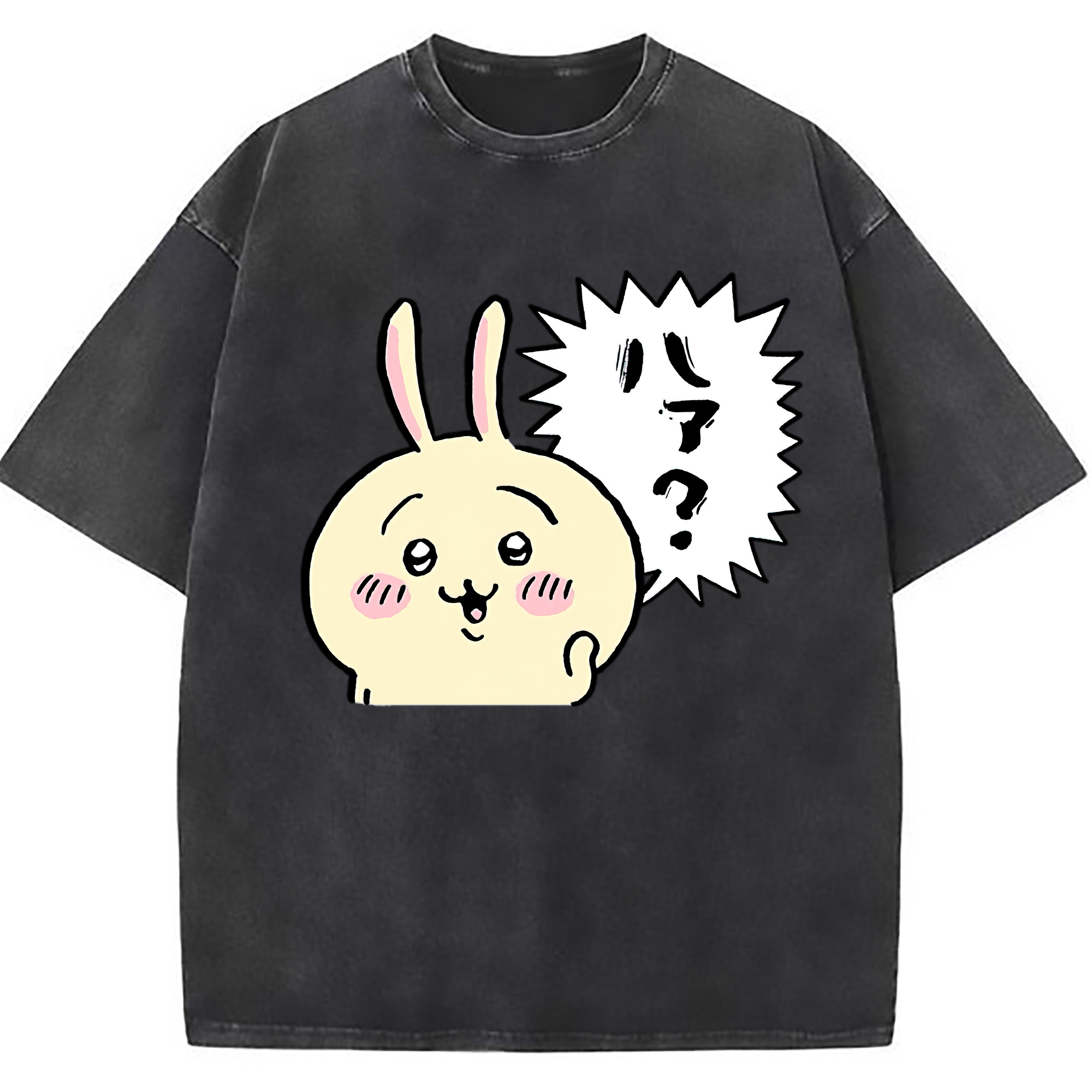 （画像用） ちいかわ うさぎ Chii-kawa usagi 綿100% ヴィンテージ風 半袖Tシャツ（フロントプリント）