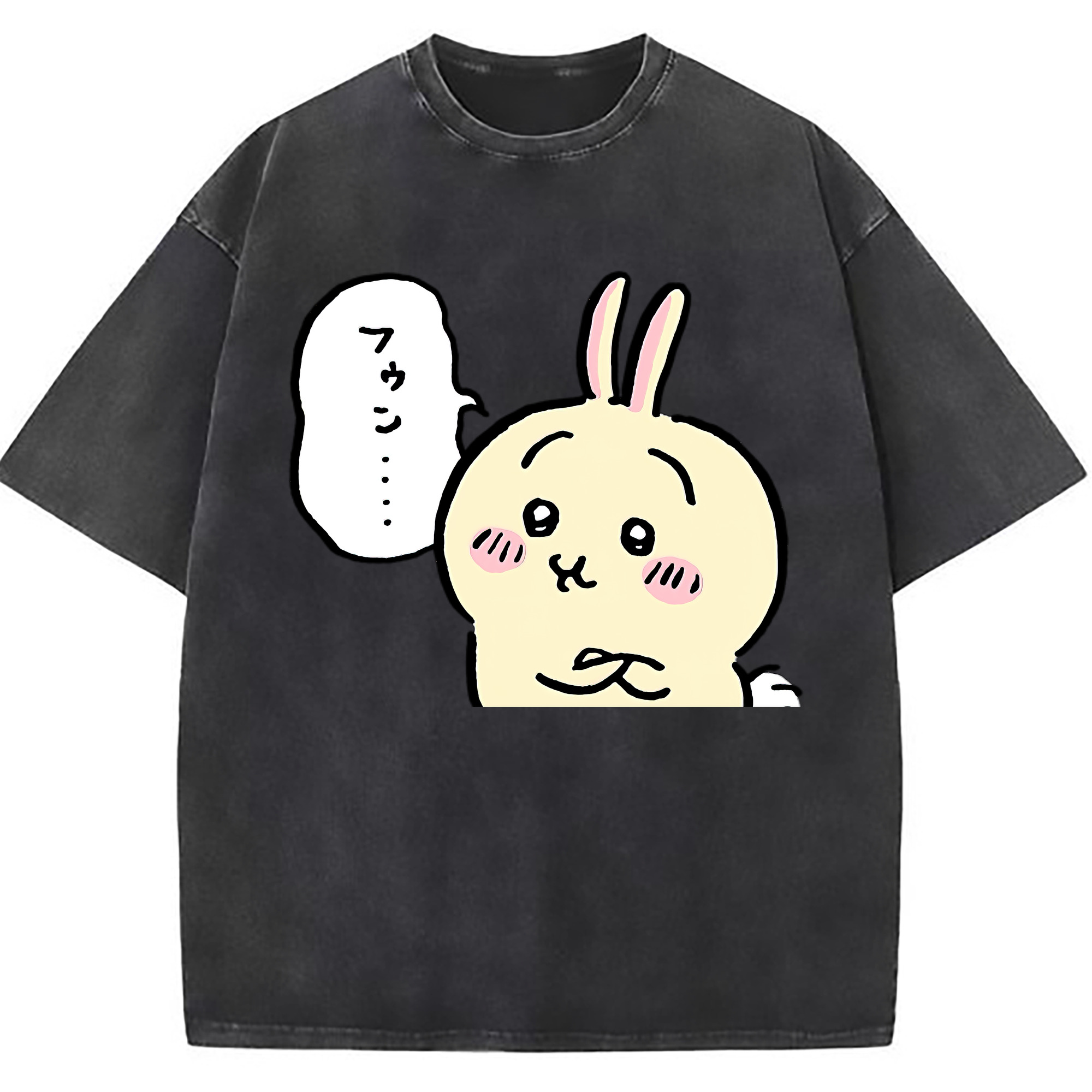 （画像用） ちいかわ うさぎ Chii-kawa usagi 綿100% ヴィンテージ風 半袖Tシャツ（フロントプリント）