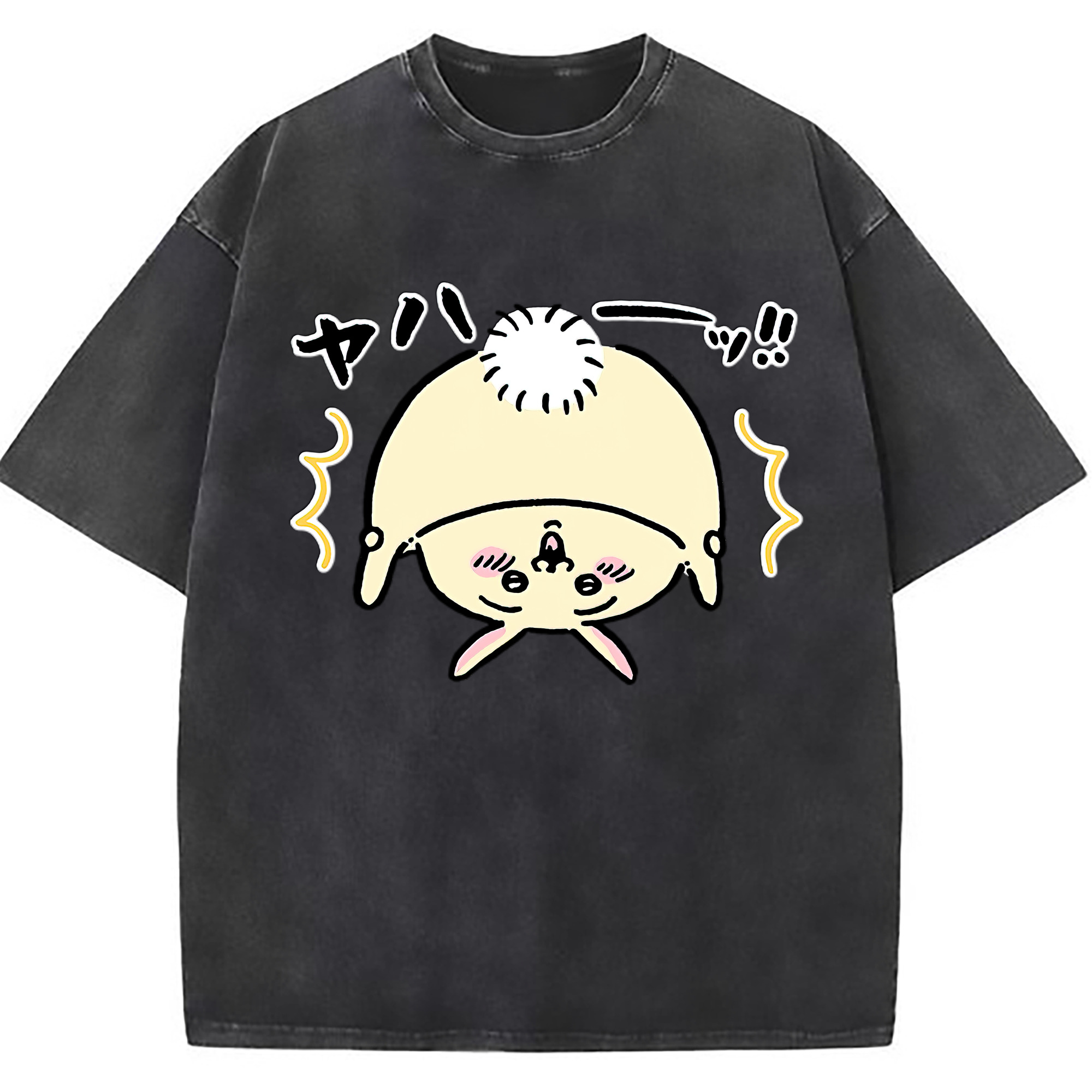 （画像用） ちいかわ うさぎ Chii-kawa usagi 綿100% ヴィンテージ風 半袖Tシャツ（フロントプリント）