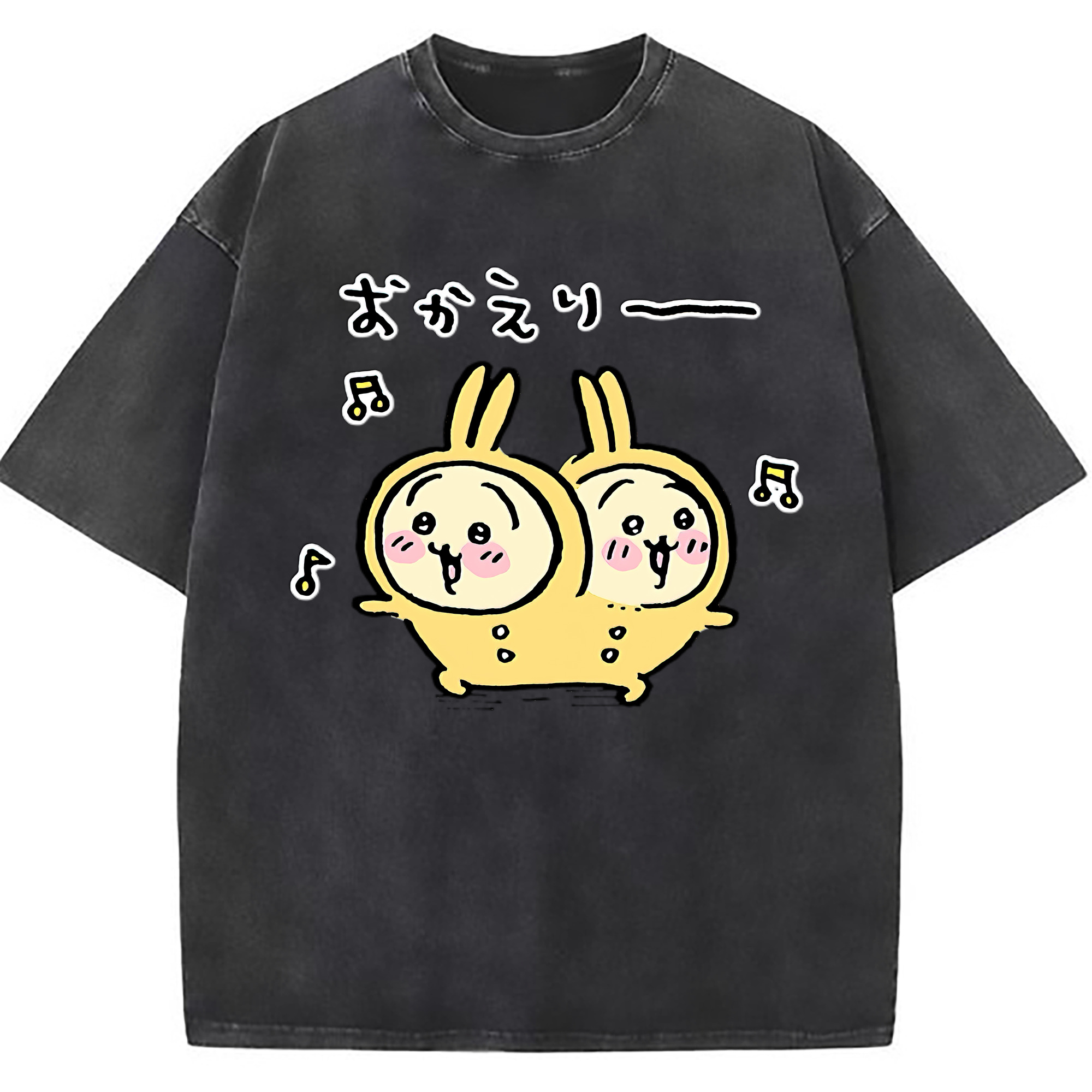 （画像用） ちいかわ うさぎ Chii-kawa usagi 綿100% ヴィンテージ風 半袖Tシャツ（フロントプリント）