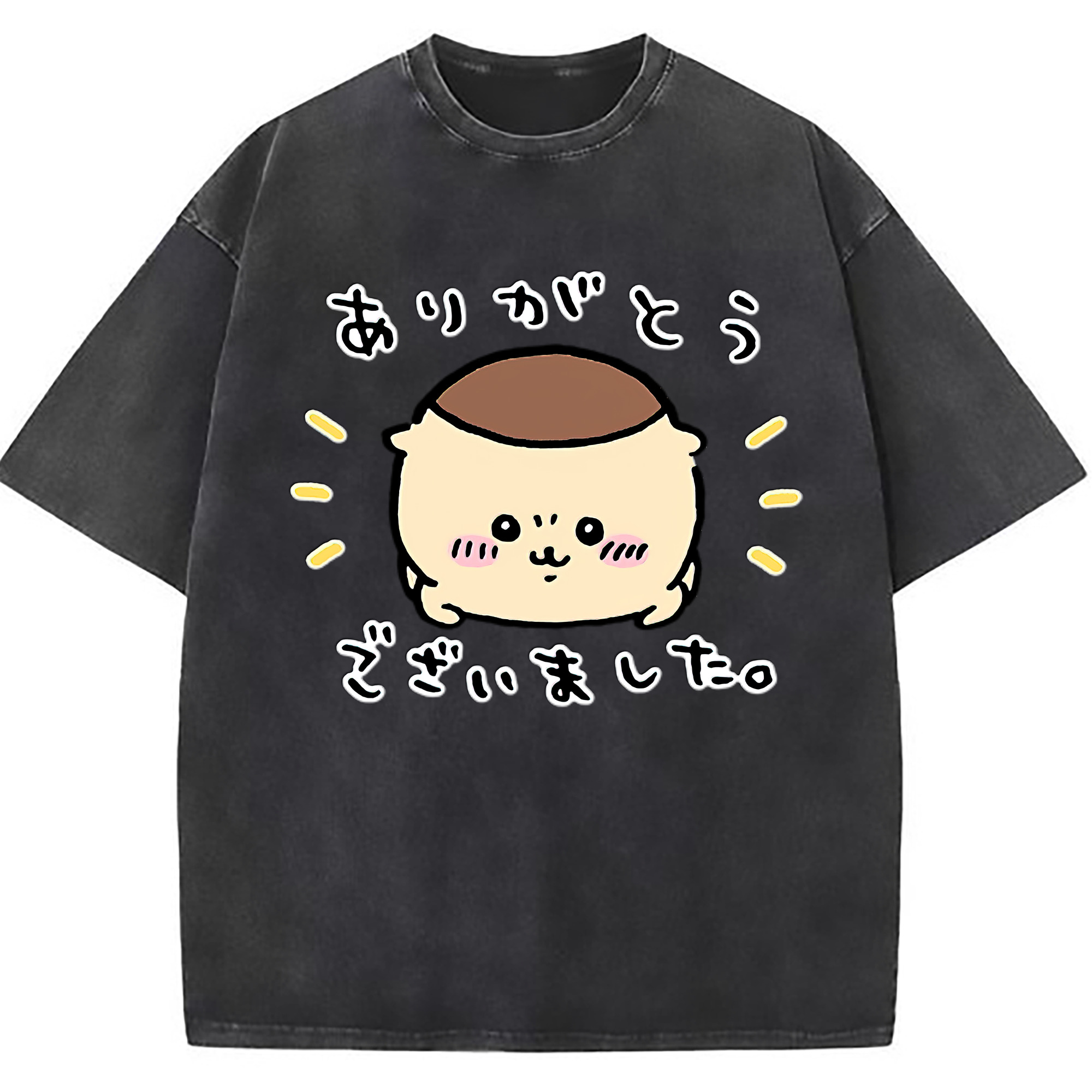 （画像用） ちいかわ くりまんじゅう Chii-kawa kuri manjū 綿100% ヴィンテージ風 半袖Tシャツ（フロントプリント）