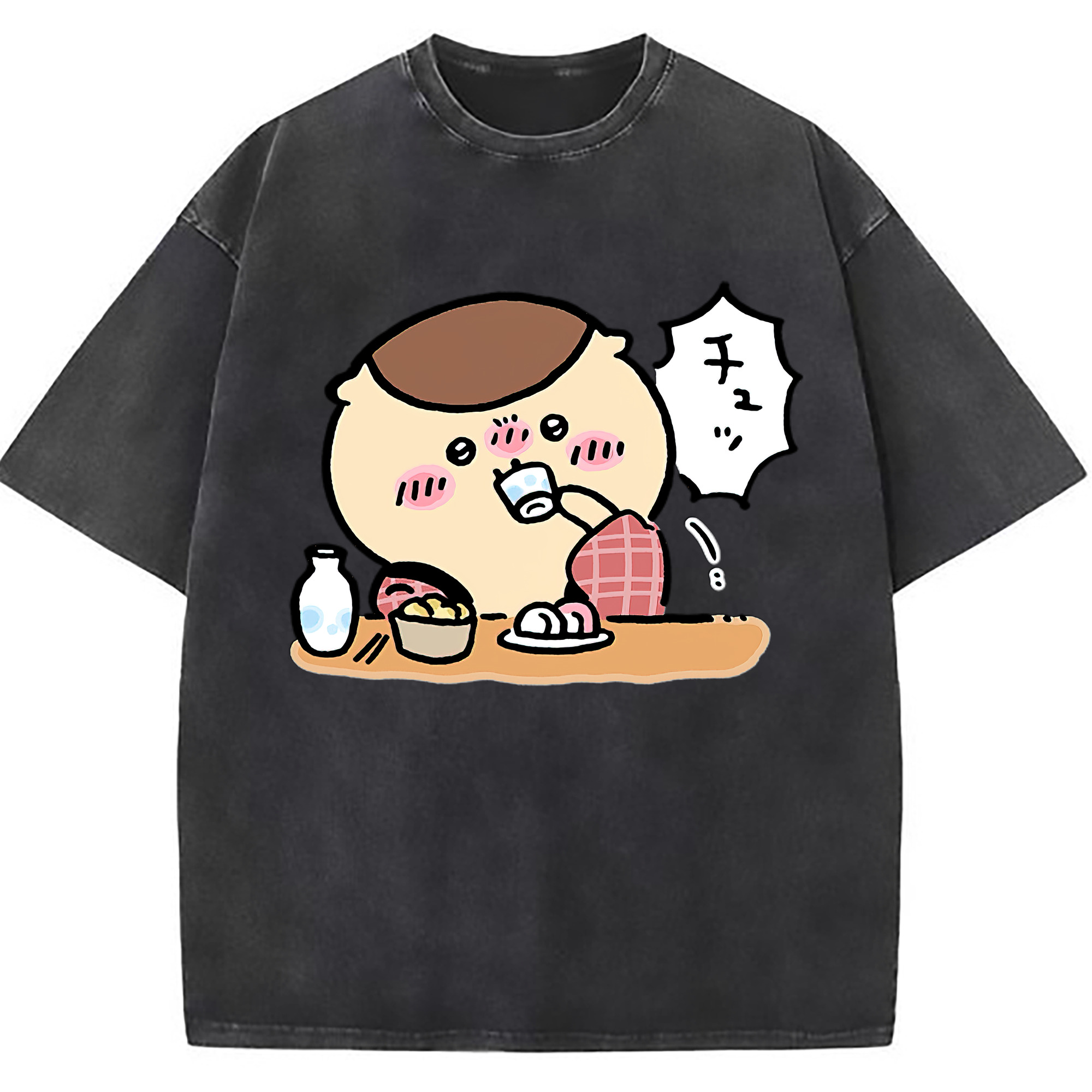 （画像用） ちいかわ くりまんじゅう Chii-kawa kuri manjū 綿100% ヴィンテージ風 半袖Tシャツ（フロントプリント）