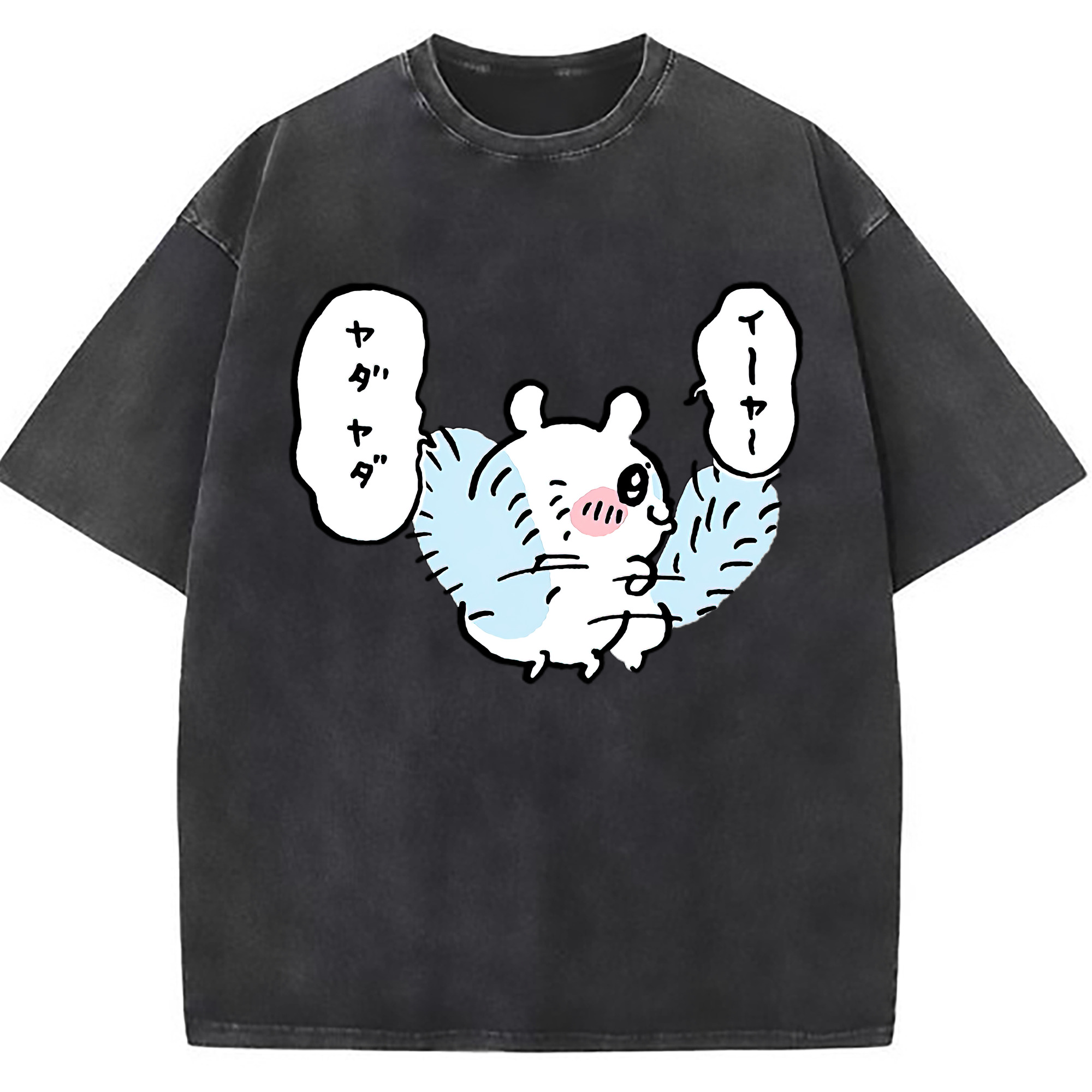 （画像用） ちいかわ モモンガ Chii-kawa Momonga 綿100% ヴィンテージ風 半袖Tシャツ（フロントプリント）