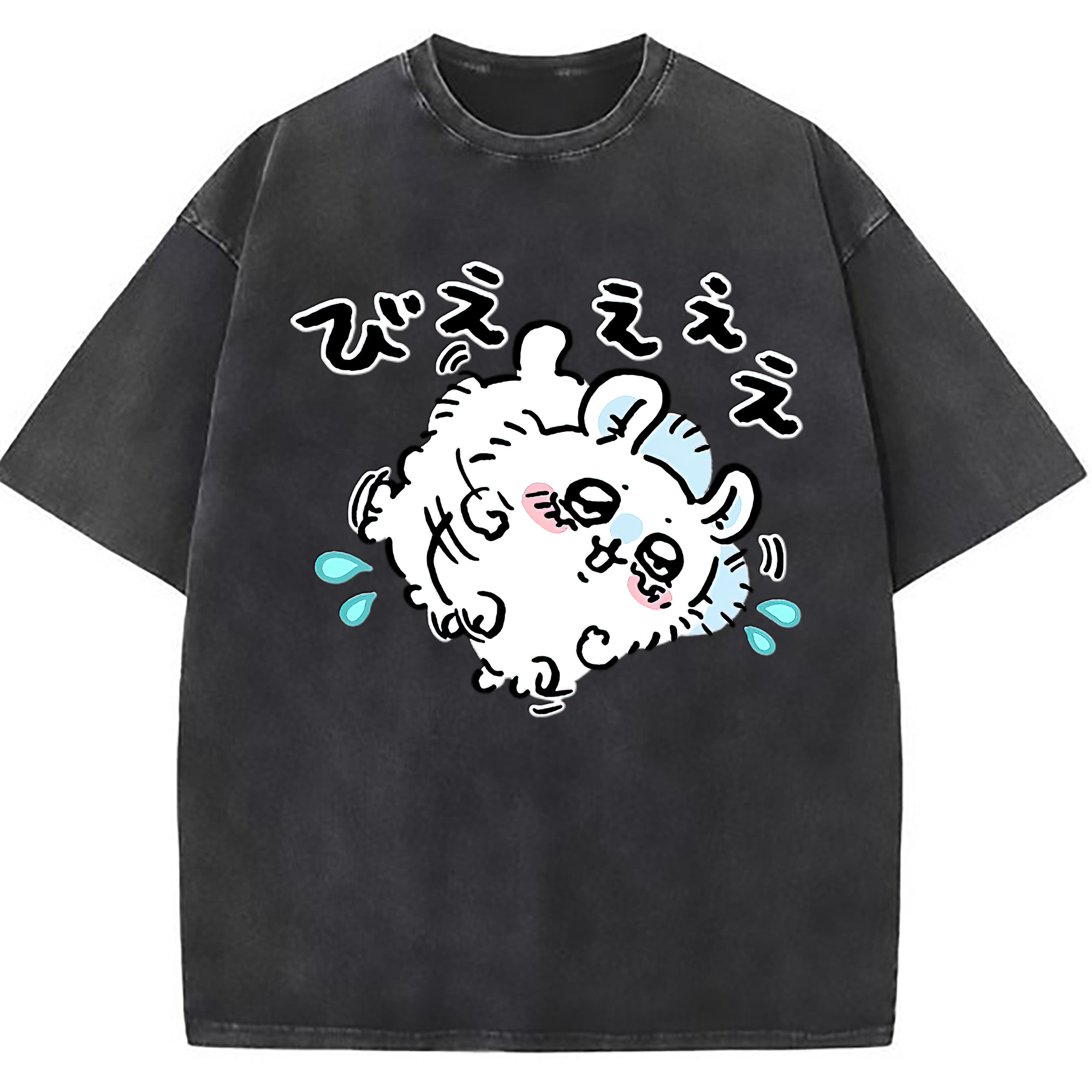 （画像用） ちいかわ モモンガ Chii-kawa Momonga 綿100% ヴィンテージ風 半袖Tシャツ（フロントプリント）