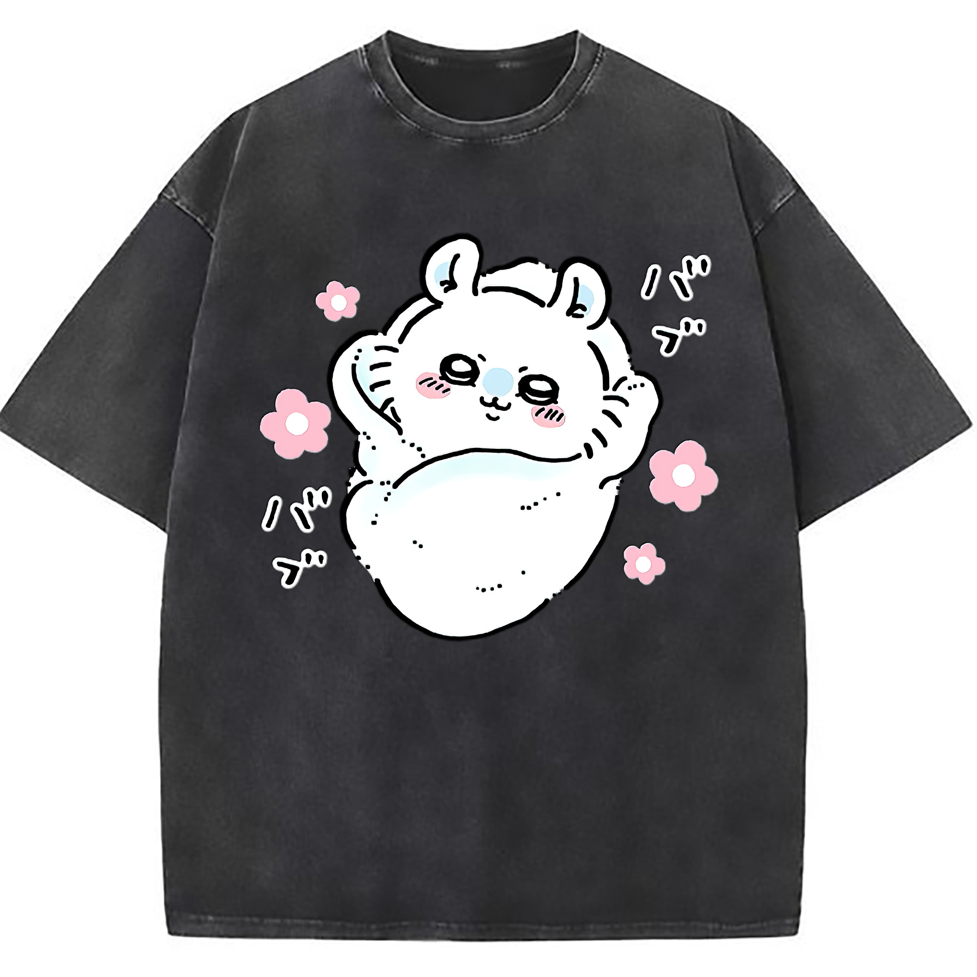 （画像用） ちいかわ モモンガ Chii-kawa Momonga 綿100% ヴィンテージ風 半袖Tシャツ（フロントプリント）
