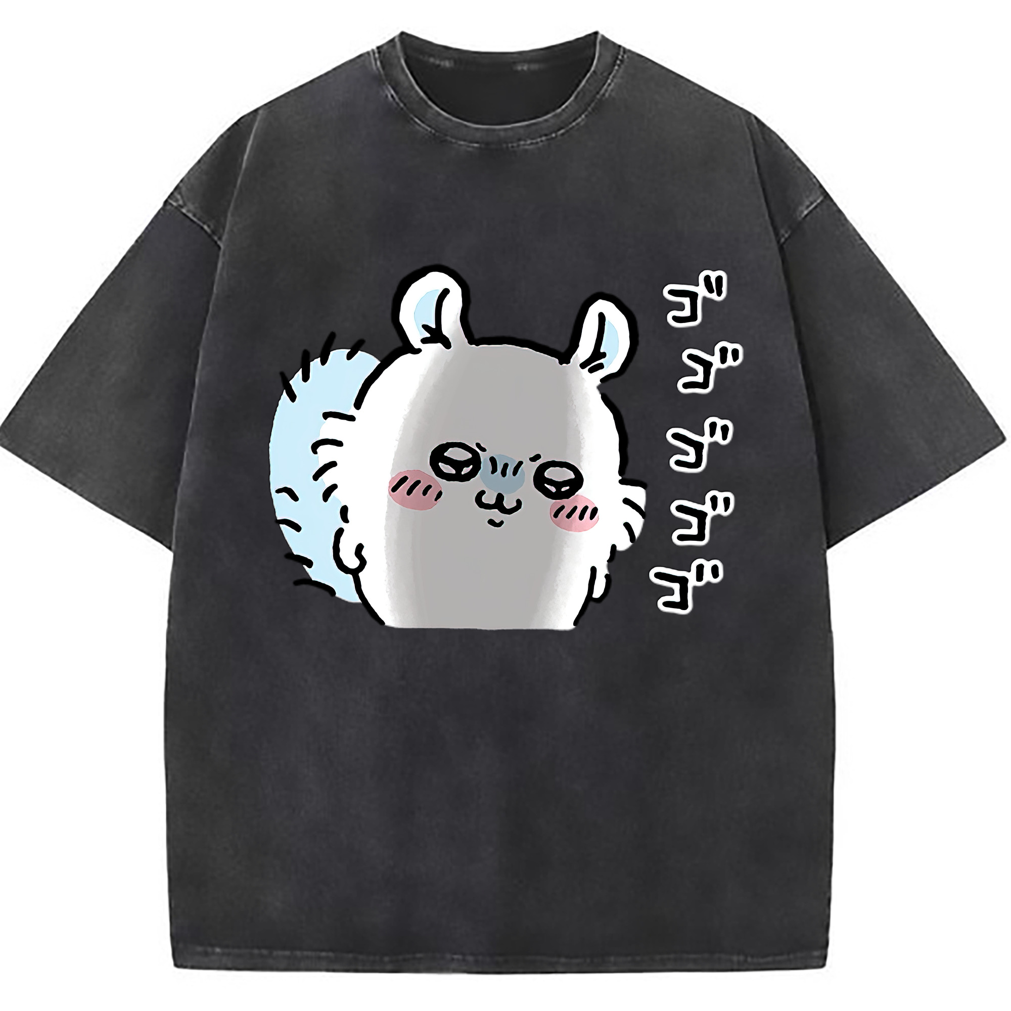 （画像用） ちいかわ モモンガ Chii-kawa Momonga 綿100% ヴィンテージ風 半袖Tシャツ（フロントプリント）