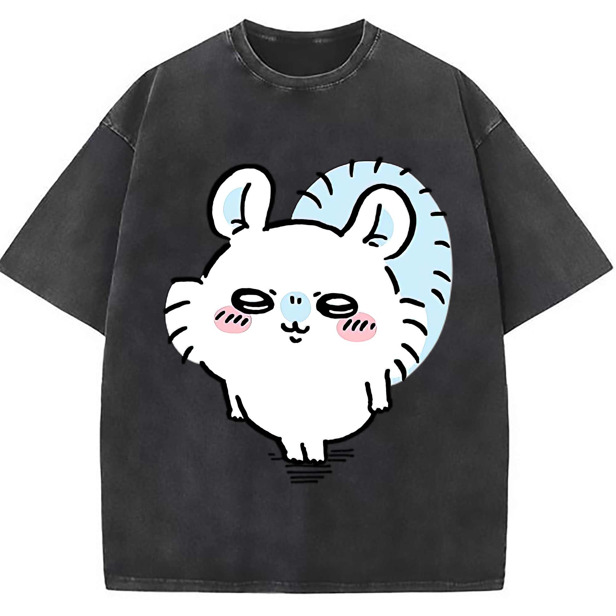 （画像用） ちいかわ モモンガ Chii-kawa Momonga 綿100% ヴィンテージ風 半袖Tシャツ（フロントプリント）