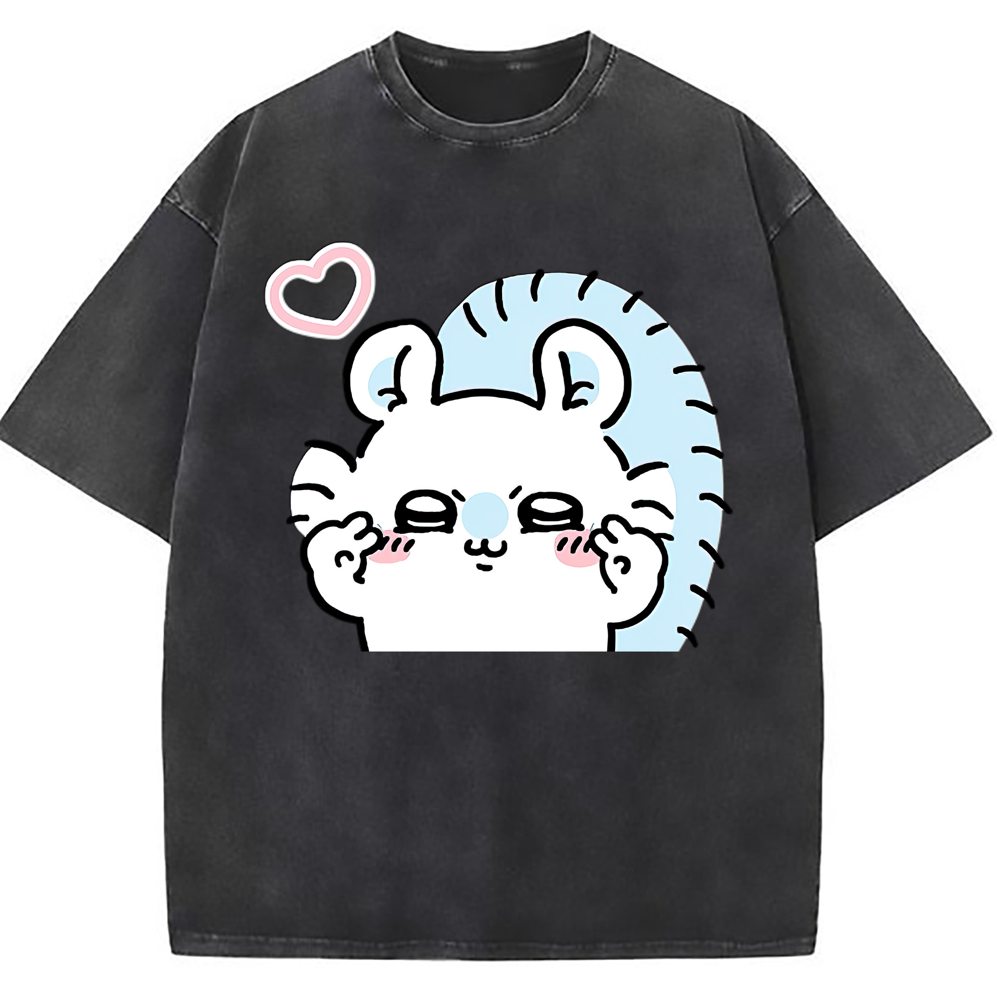 （画像用） ちいかわ モモンガ Chii-kawa Momonga 綿100% ヴィンテージ風 半袖Tシャツ（フロントプリント）