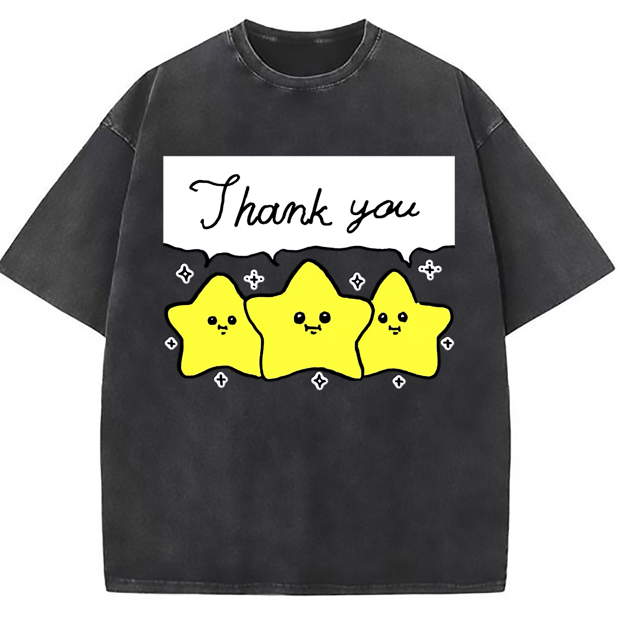 （画像用） ちいかわ 流れ星 Chii-kawa Shooting star 綿100% ヴィンテージ風 半袖Tシャツ（フロントプリント）