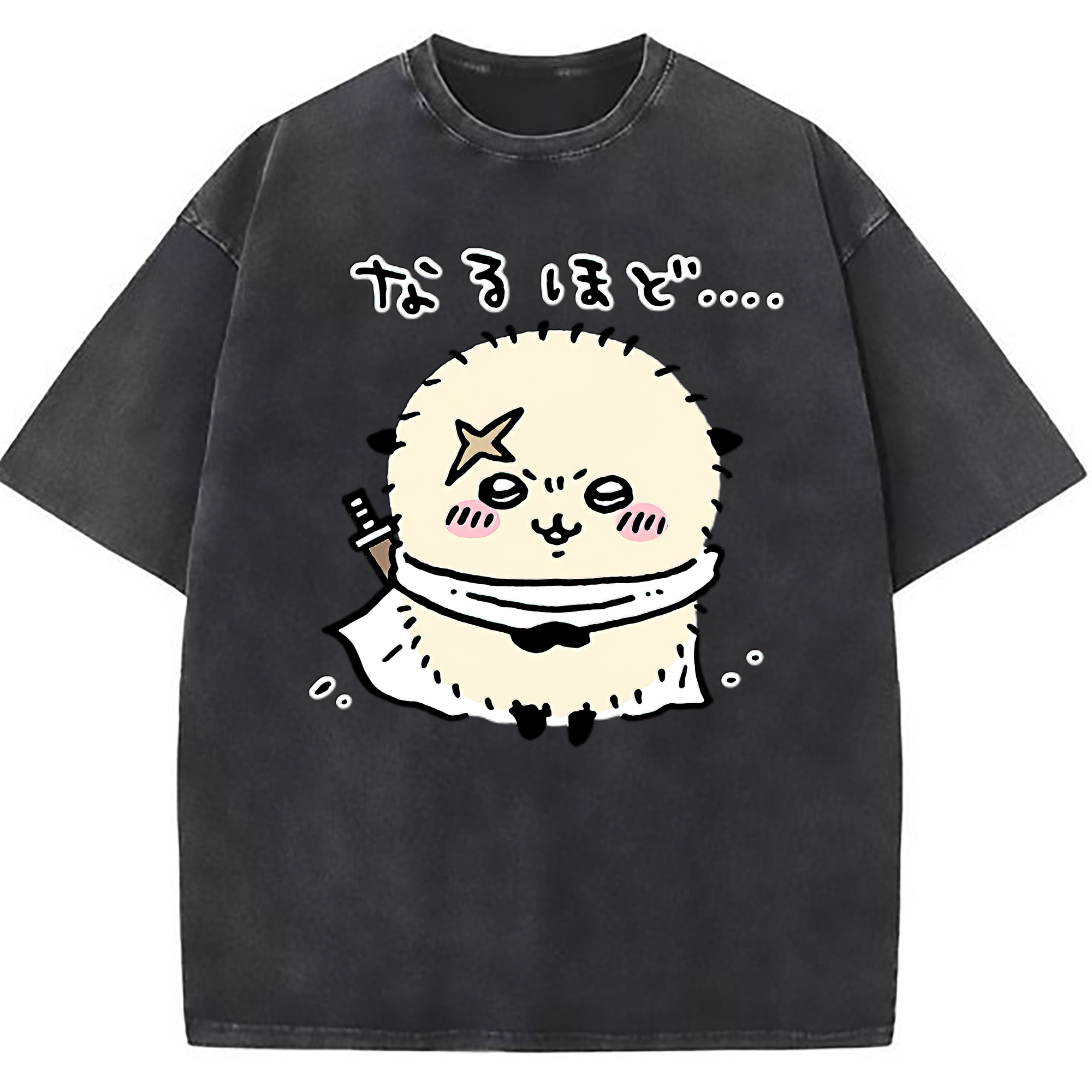 （画像用） ちいかわ ラッコ Chii-kawa Sea otter 綿100% ヴィンテージ風 半袖Tシャツ（フロントプリント）