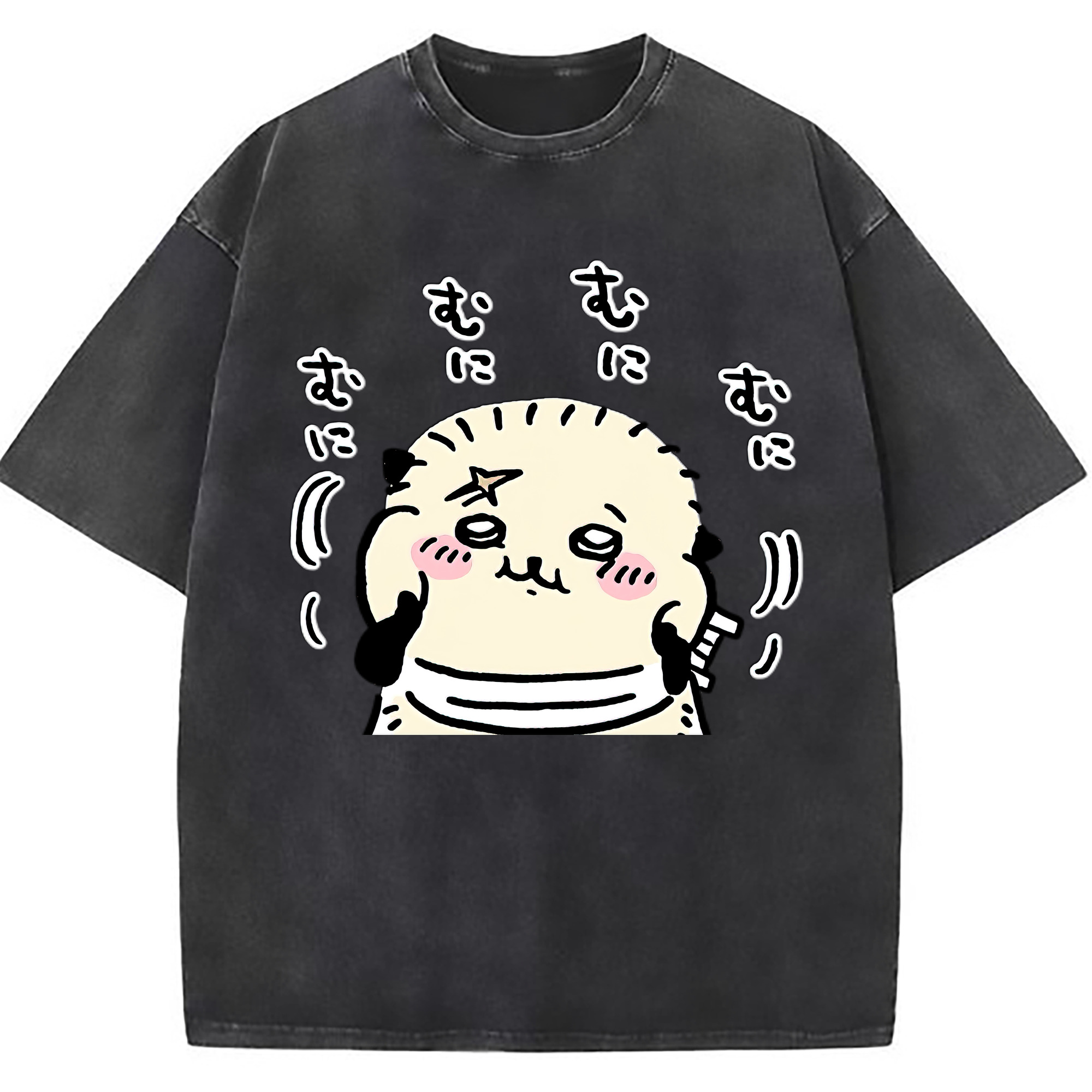 （画像用） ちいかわ ラッコ Chii-kawa Sea otter 綿100% ヴィンテージ風 半袖Tシャツ（フロントプリント）