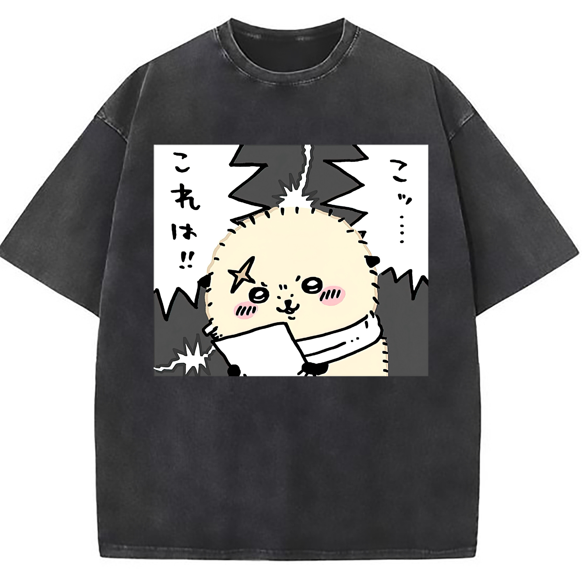 （画像用） ちいかわ ラッコ Chii-kawa Sea otter 綿100% ヴィンテージ風 半袖Tシャツ（フロントプリント）