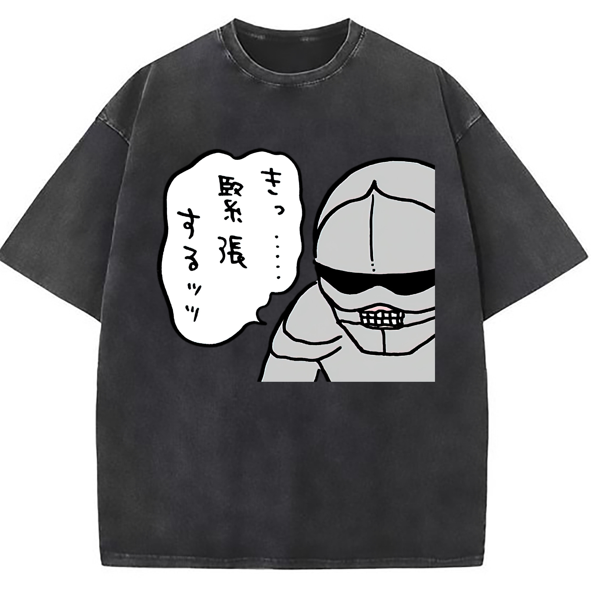 （画像用） ちいかわ 労働の鎧さん Chii-kawa Mr. Armor of Labor 綿100% ヴィンテージ風 半袖Tシャツ（フロントプリント）