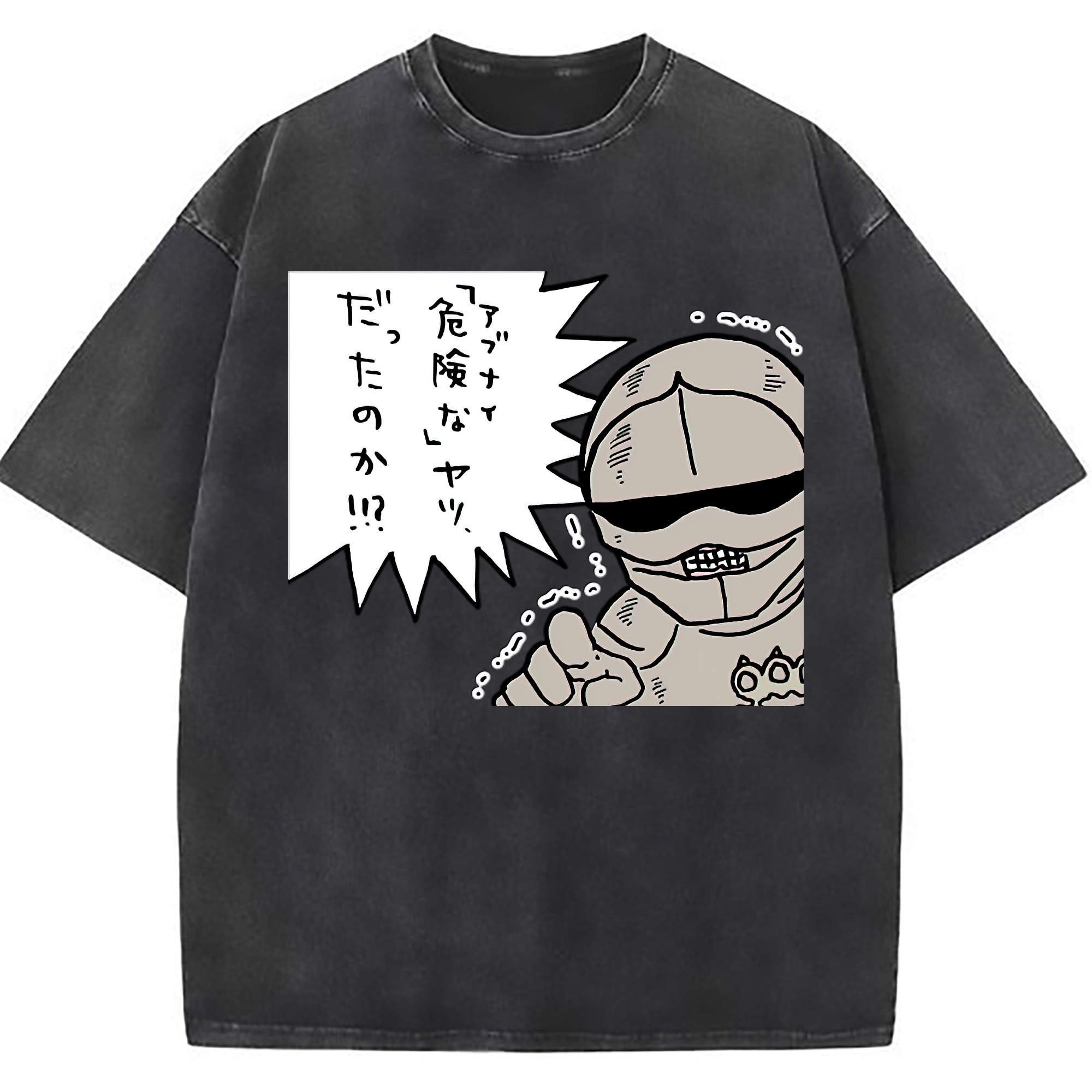 （画像用） ちいかわ 労働の鎧さん Chii-kawa Mr. Armor of Labor 綿100% ヴィンテージ風 半袖Tシャツ（フロントプリント）