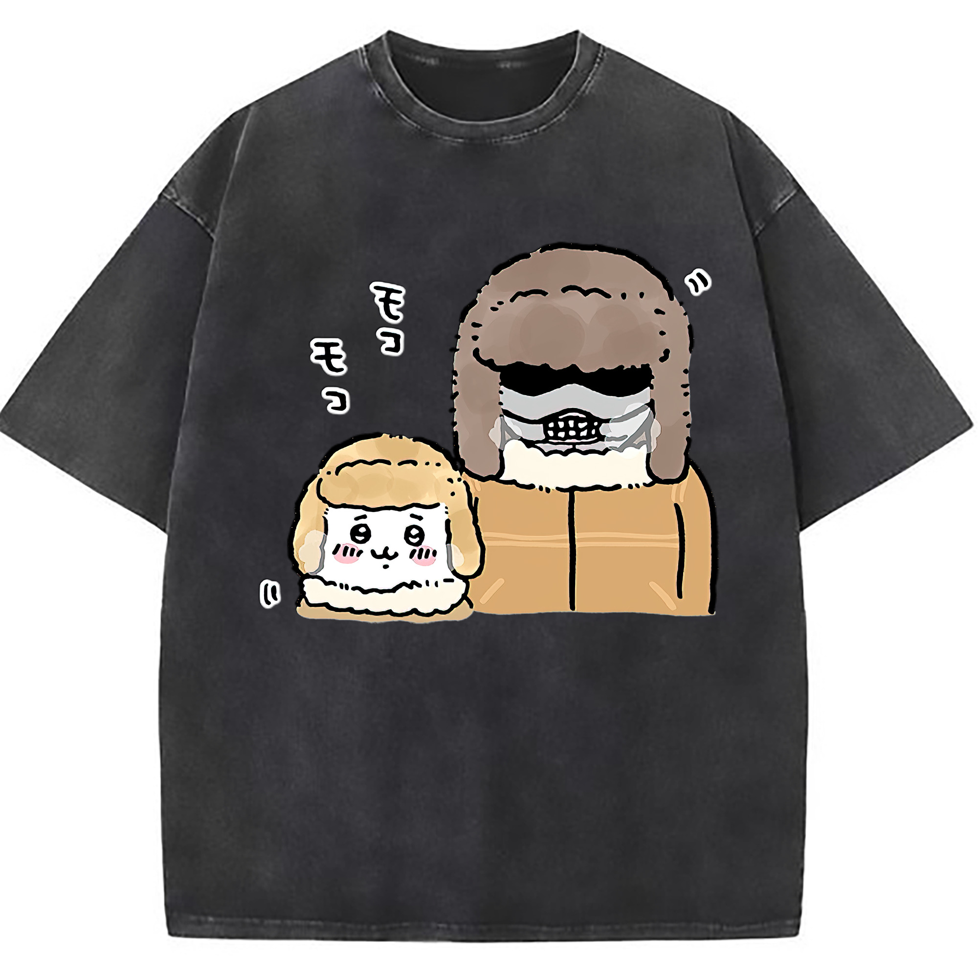 （画像用） ちいかわ 労働の鎧さん Chii-kawa Mr. Armor of Labor 綿100% ヴィンテージ風 半袖Tシャツ（フロントプリント）