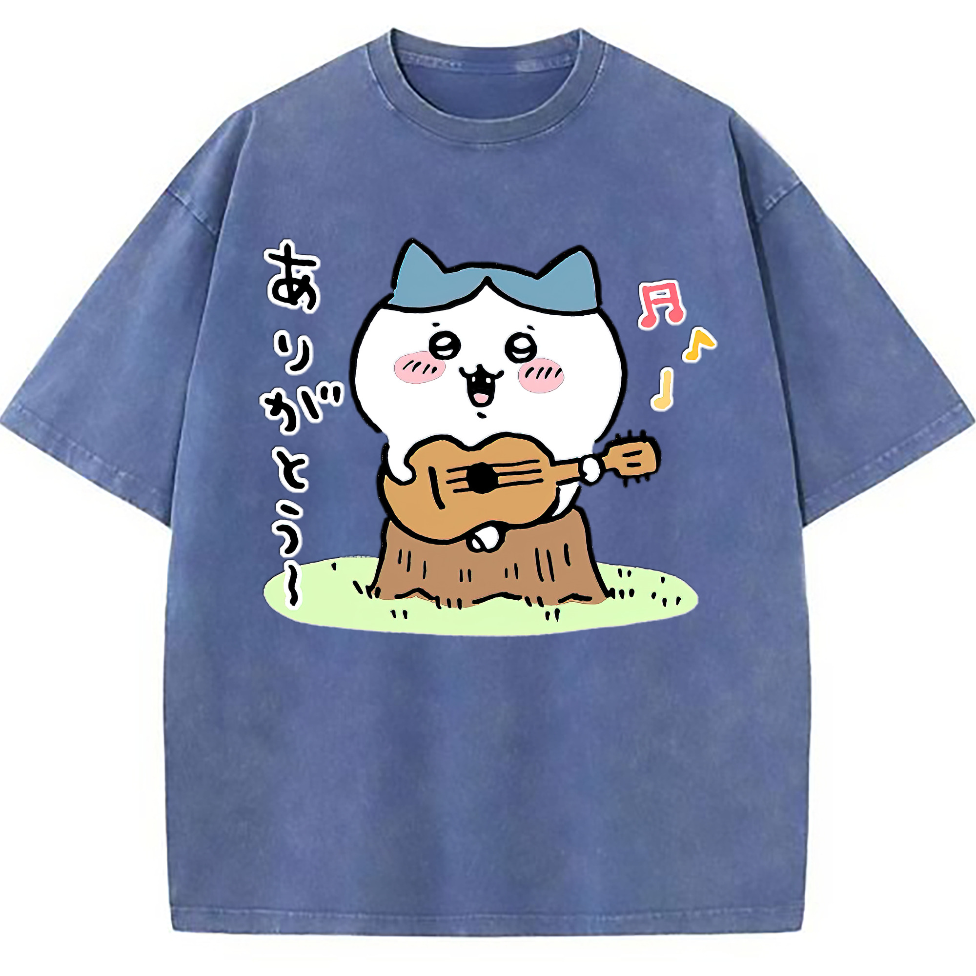 （画像用） ちいかわ ハチワレ Chii-kawa hachiware 綿100% ヴィンテージ風 半袖Tシャツ（フロントプリント）