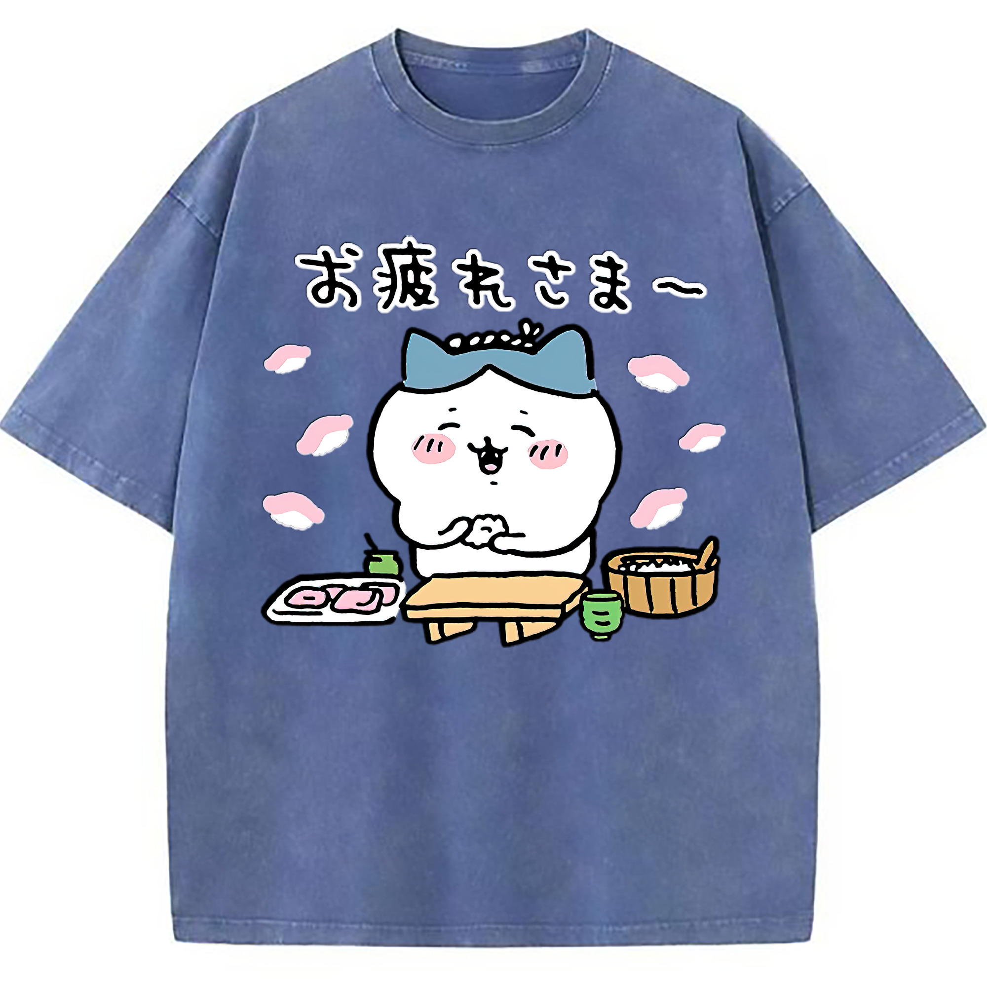 （画像用） ちいかわ ハチワレ Chii-kawa hachiware 綿100% ヴィンテージ風 半袖Tシャツ（フロントプリント）