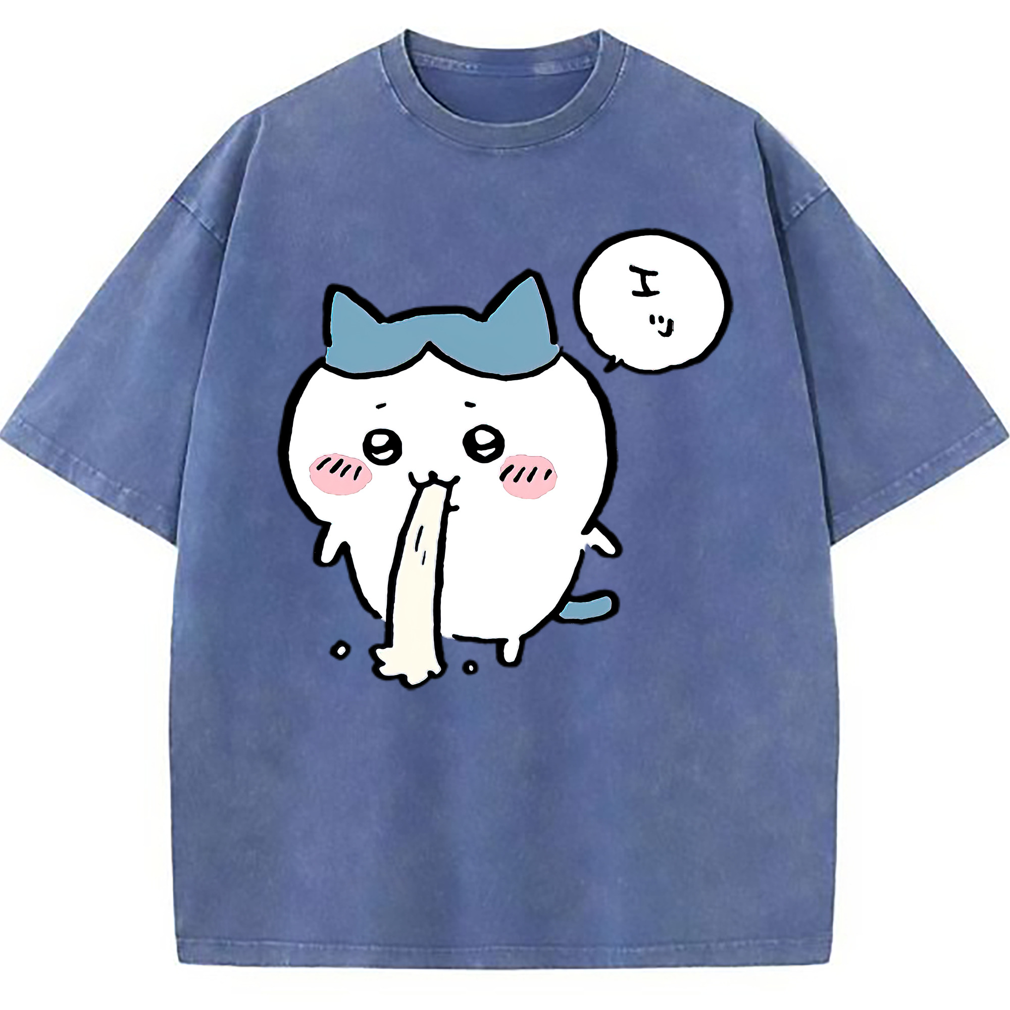 （画像用） ちいかわ ハチワレ Chii-kawa hachiware 綿100% ヴィンテージ風 半袖Tシャツ（フロントプリント）