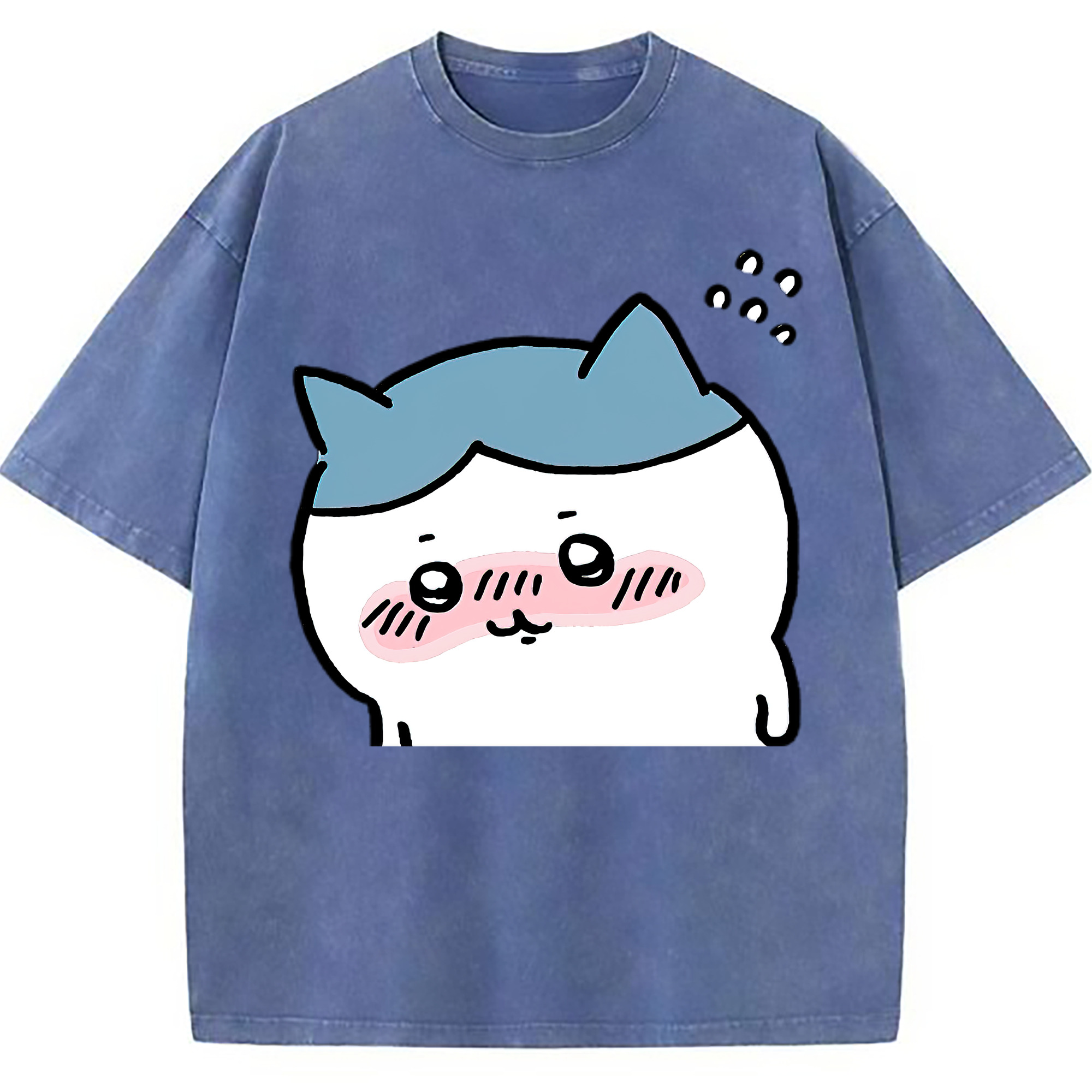 （画像用） ちいかわ ハチワレ Chii-kawa hachiware 綿100% ヴィンテージ風 半袖Tシャツ（フロントプリント）