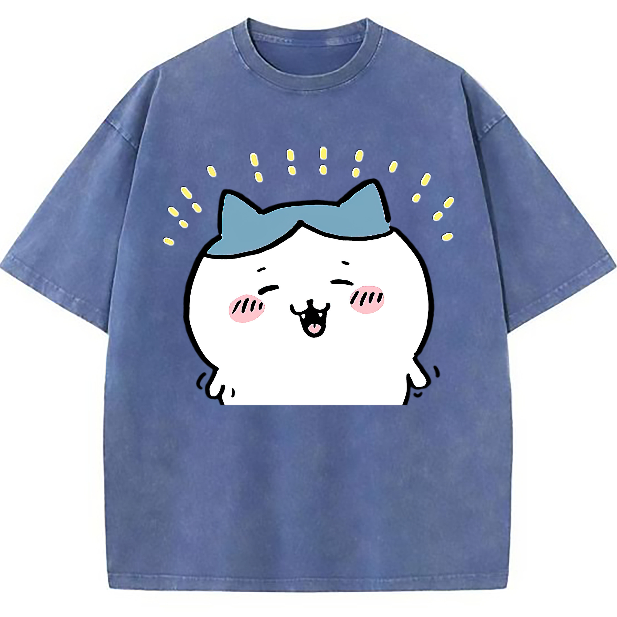 （画像用） ちいかわ ハチワレ Chii-kawa hachiware 綿100% ヴィンテージ風 半袖Tシャツ（フロントプリント）