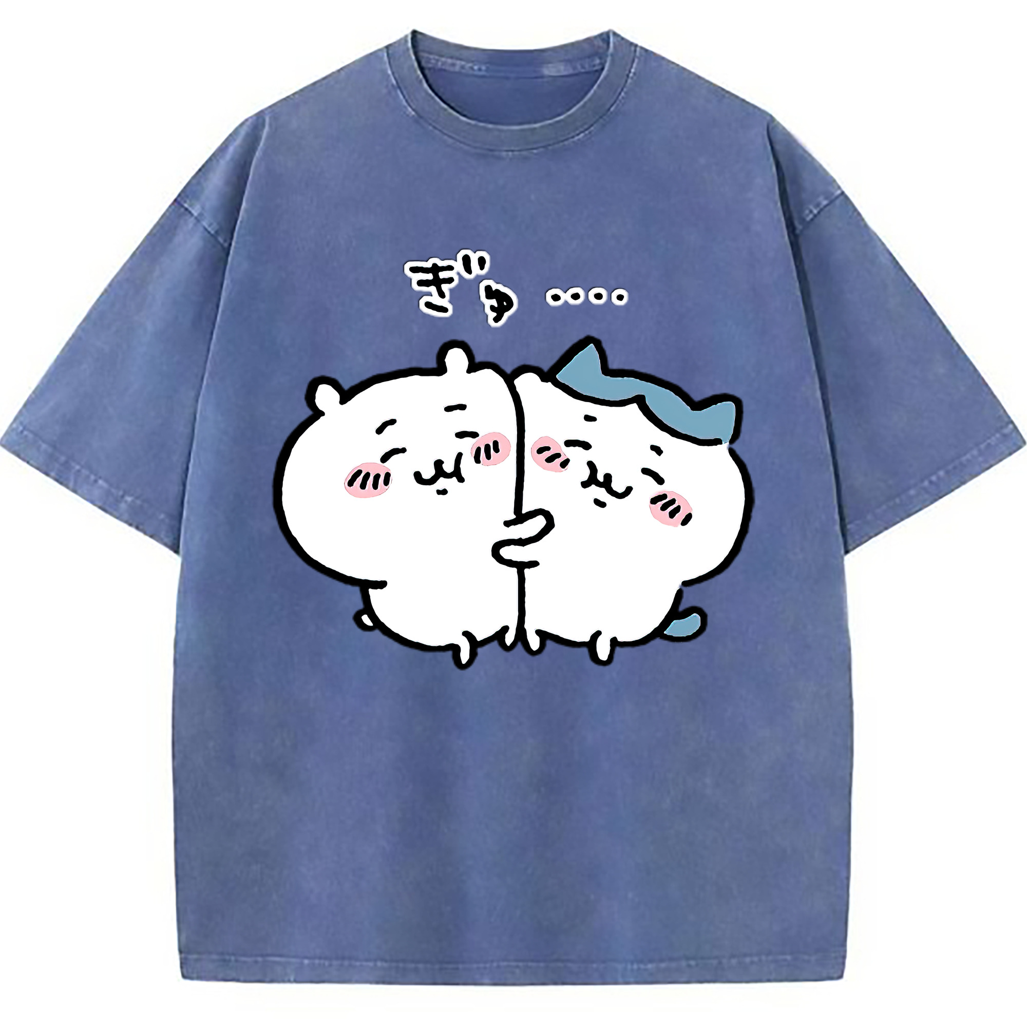 （画像用） ちいかわ ハチワレ Chii-kawa hachiware 綿100% ヴィンテージ風 半袖Tシャツ（フロントプリント）
