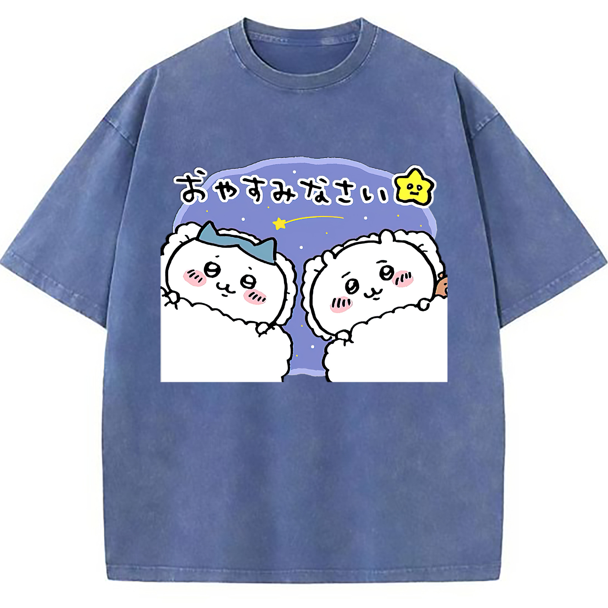（画像用） ちいかわ ハチワレ Chii-kawa hachiware 綿100% ヴィンテージ風 半袖Tシャツ（フロントプリント）