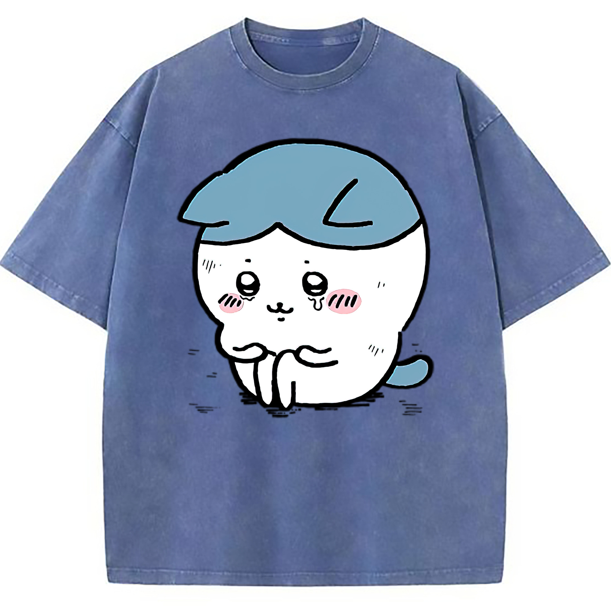 （画像用） ちいかわ ハチワレ Chii-kawa hachiware 綿100% ヴィンテージ風 半袖Tシャツ（フロントプリント）