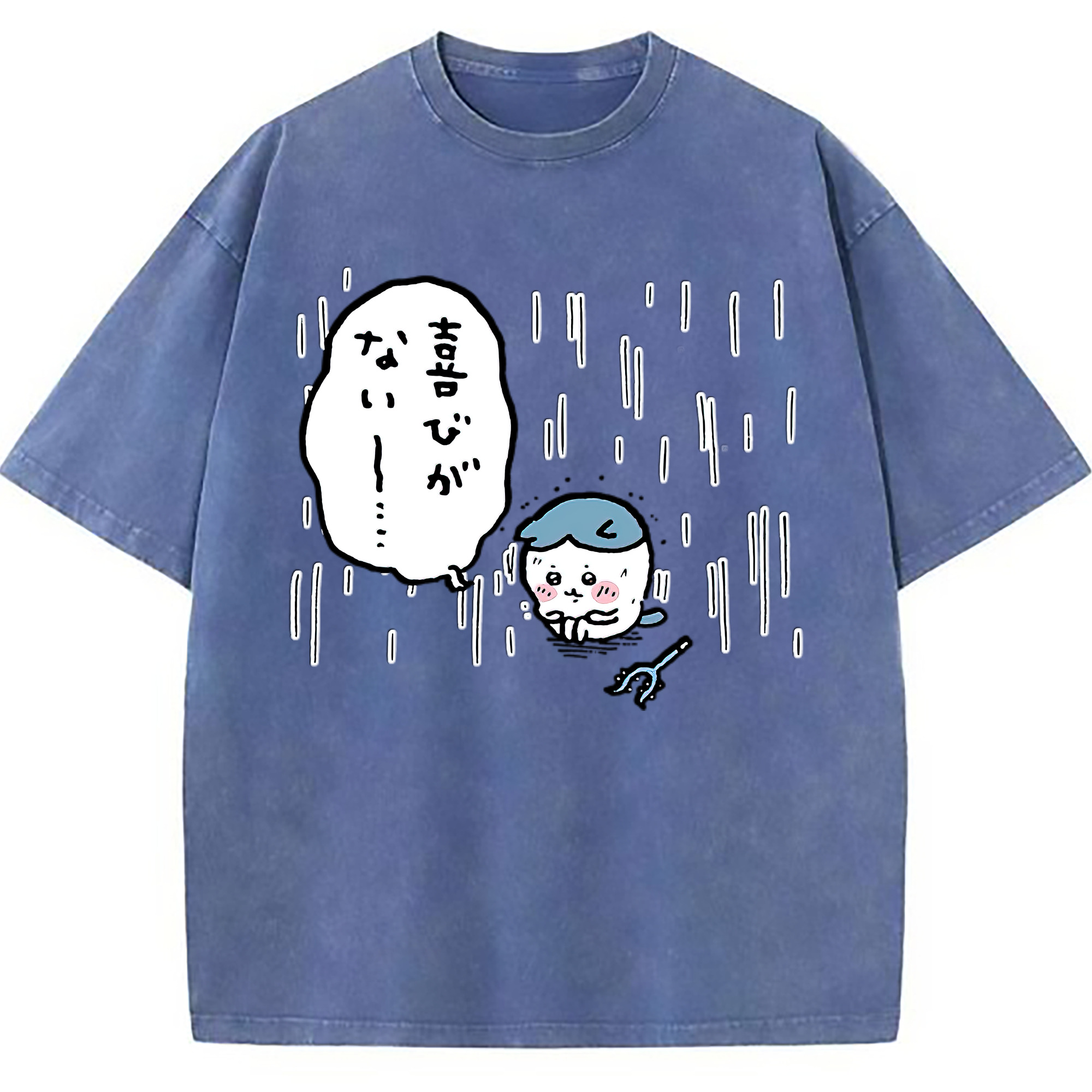 （画像用） ちいかわ ハチワレ Chii-kawa hachiware 綿100% ヴィンテージ風 半袖Tシャツ（フロントプリント）