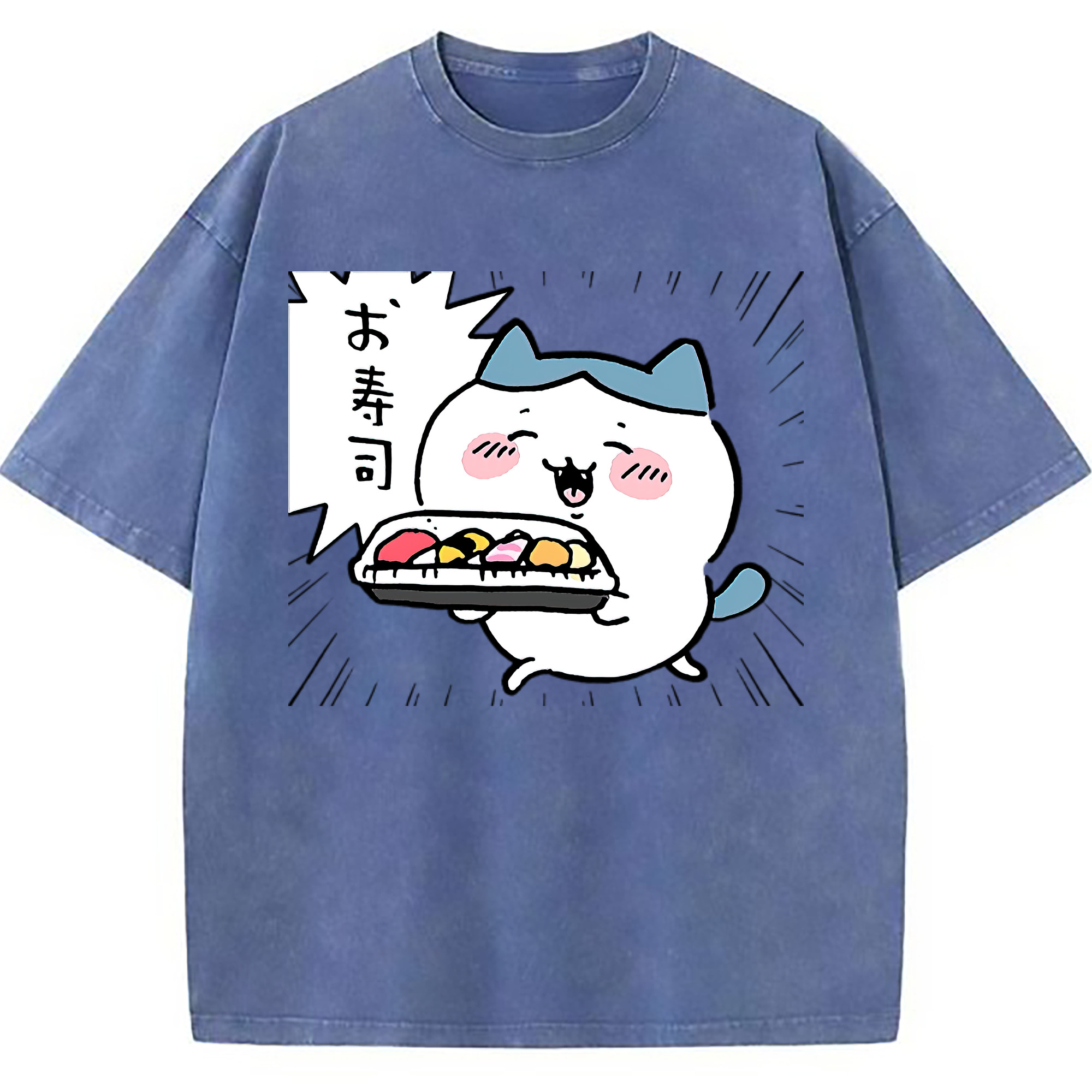 （画像用） ちいかわ ハチワレ Chii-kawa hachiware 綿100% ヴィンテージ風 半袖Tシャツ（フロントプリント）
