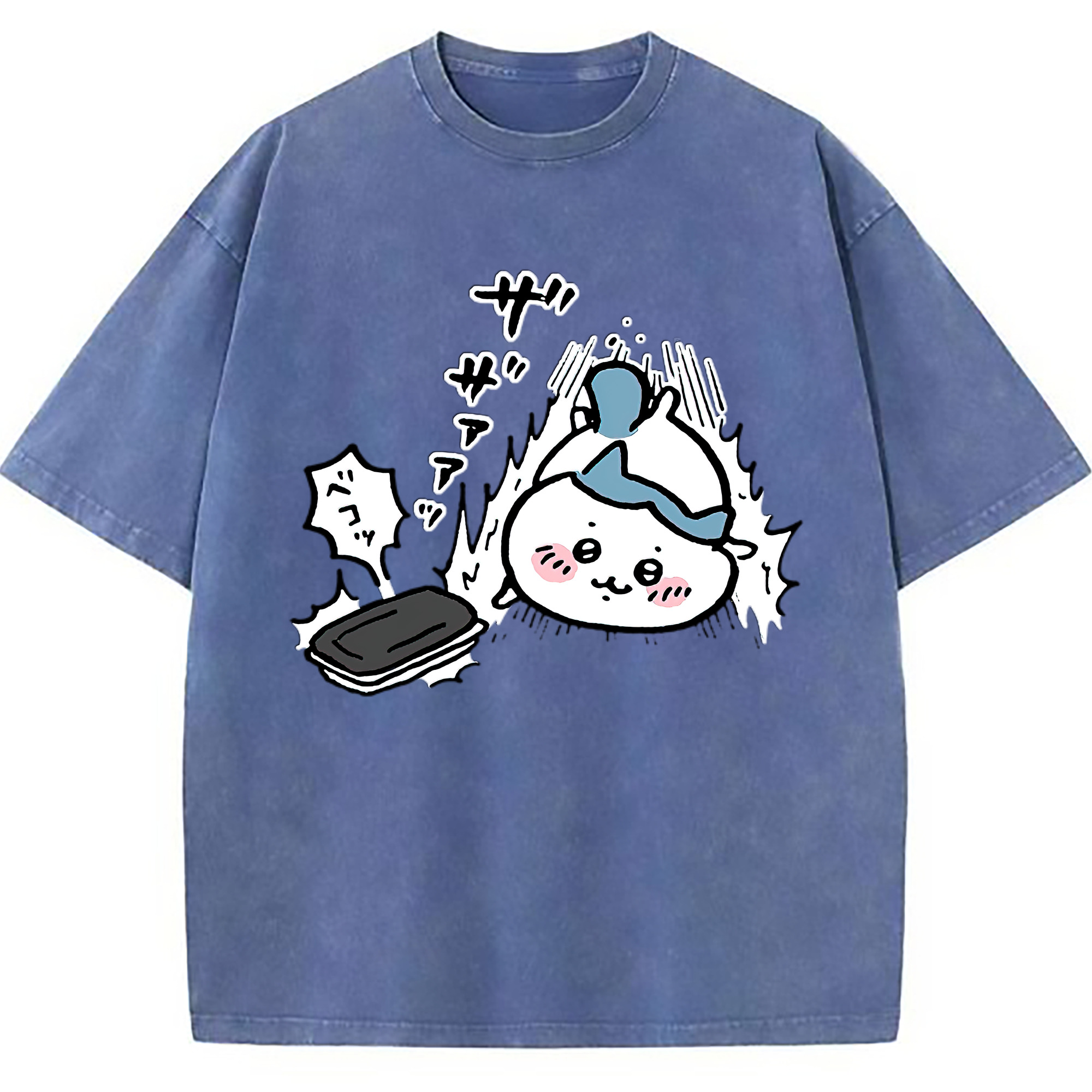 （画像用） ちいかわ ハチワレ Chii-kawa hachiware 綿100% ヴィンテージ風 半袖Tシャツ（フロントプリント）