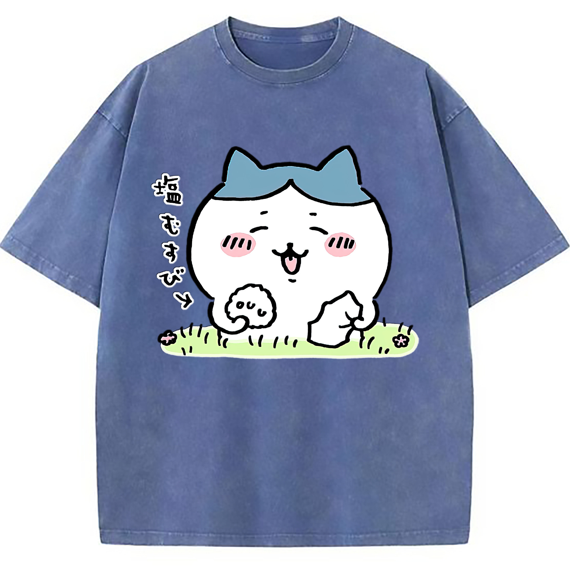 （画像用） ちいかわ ハチワレ Chii-kawa hachiware 綿100% ヴィンテージ風 半袖Tシャツ（フロントプリント）